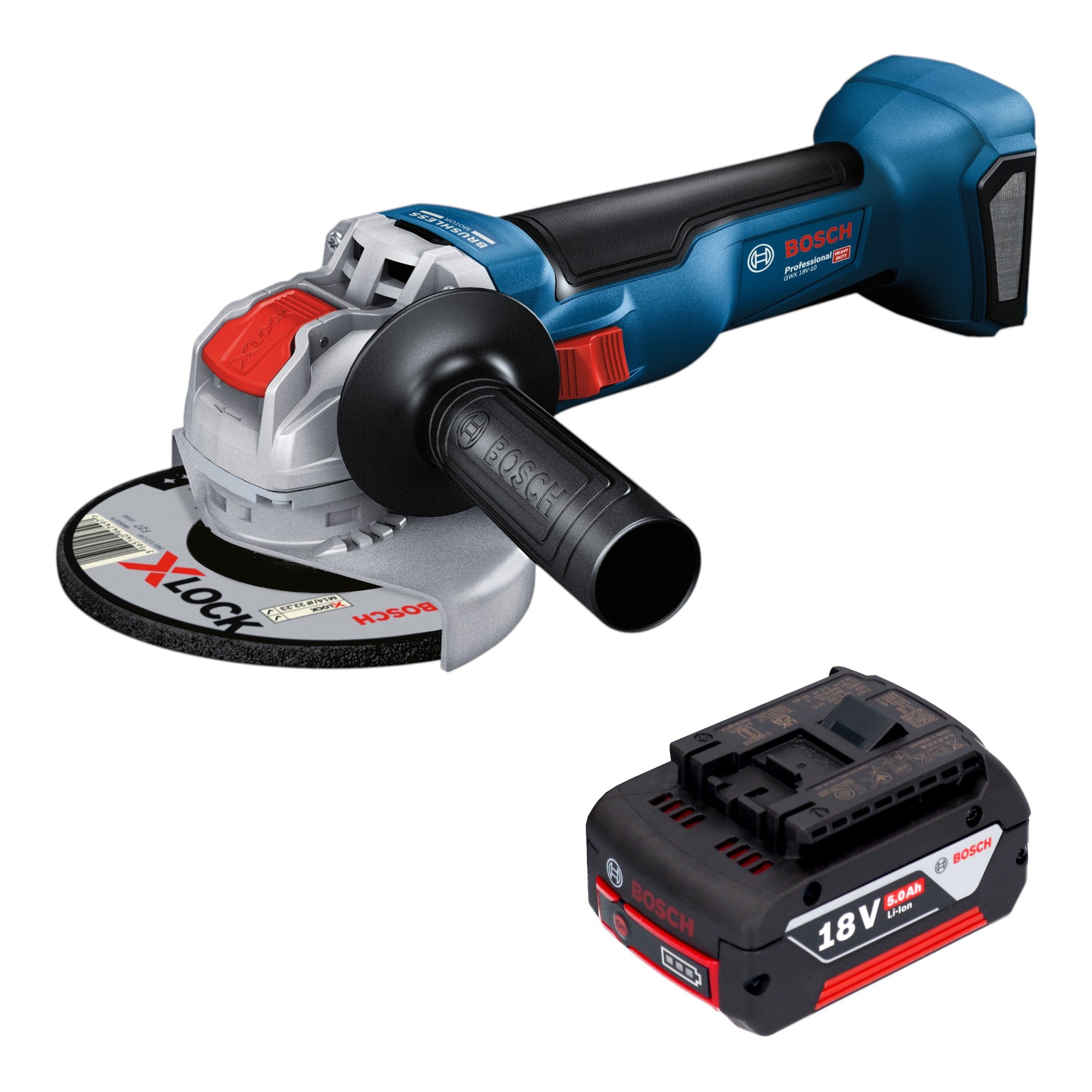 Bosch GWX 18V 10 Akku Winkelschleifer 18 V 125 mm Brushless 1x Akku 5 0 Ah ohne Ladegeraet 0 - toolbrothers