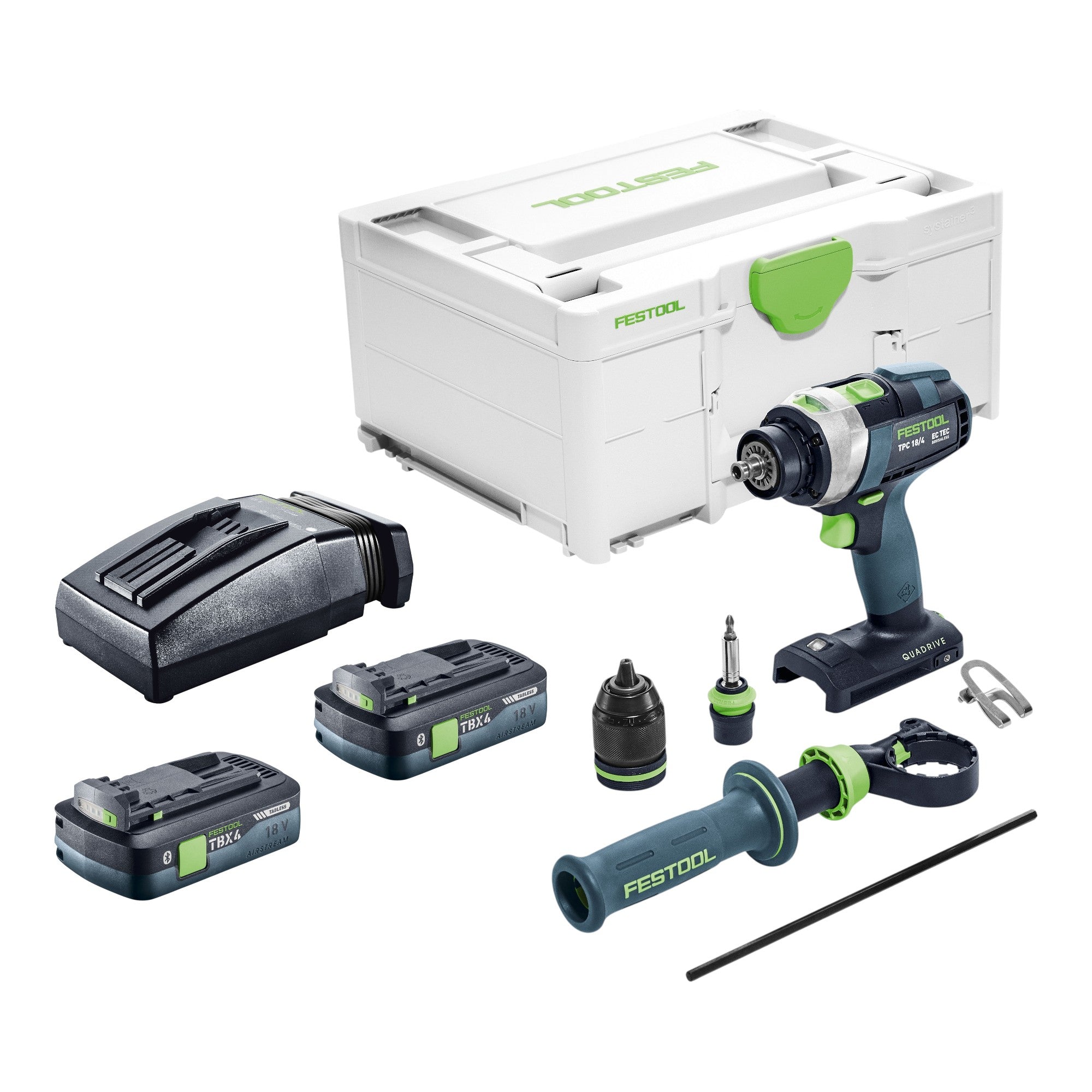 Festool TPC 18 4 Basic Akku Schlagbohrschrauber 18 V 75 Nm Brushless 2x Akku 4 0 Ah Ladegeraet Systainer 0 - toolbrothers