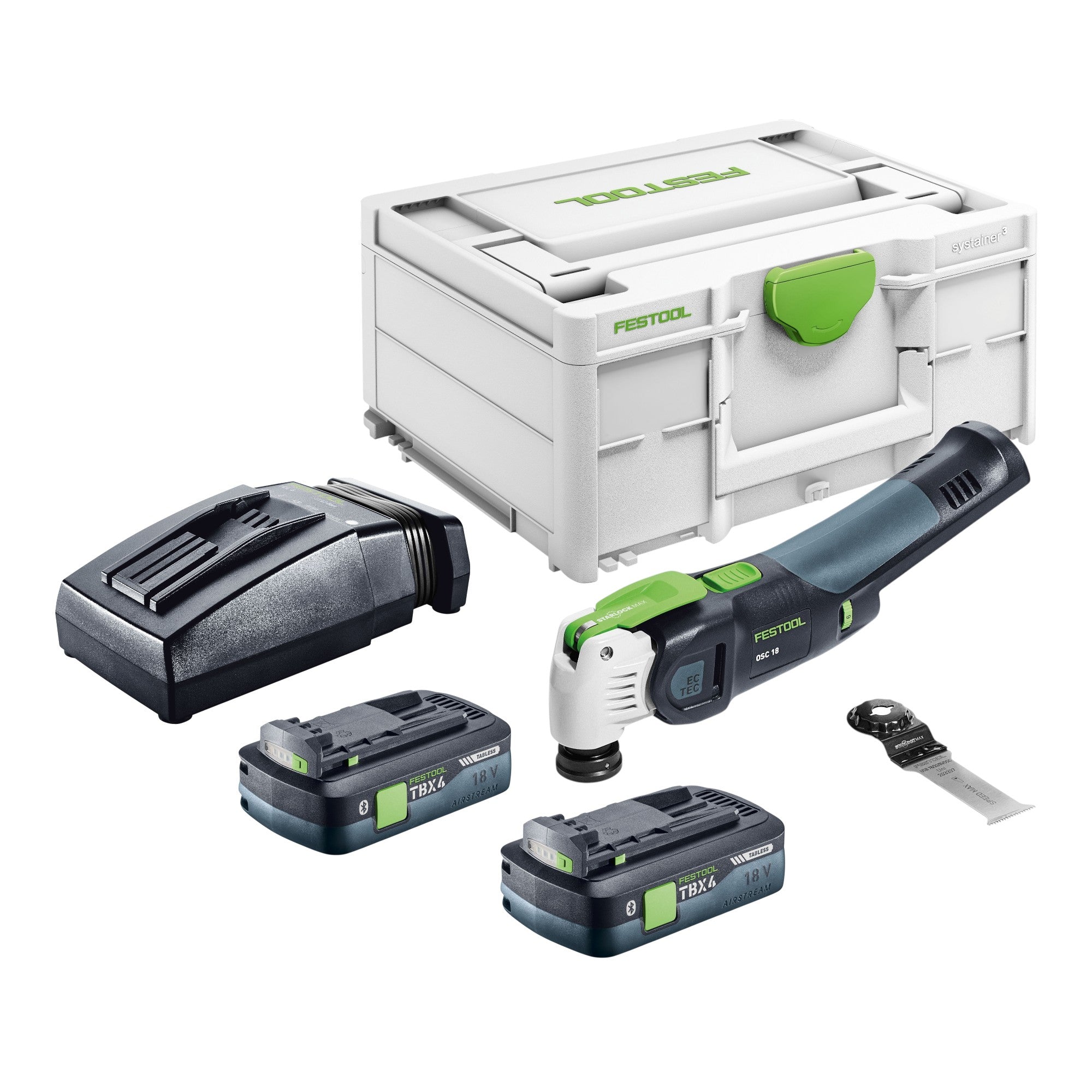 Festool OSC 18 E Basic Akku Oszillierer 18 V Starlock Max Brushless 2x Akku 4 0 Ah Ladegeraet Systainer 0 - toolbrothers