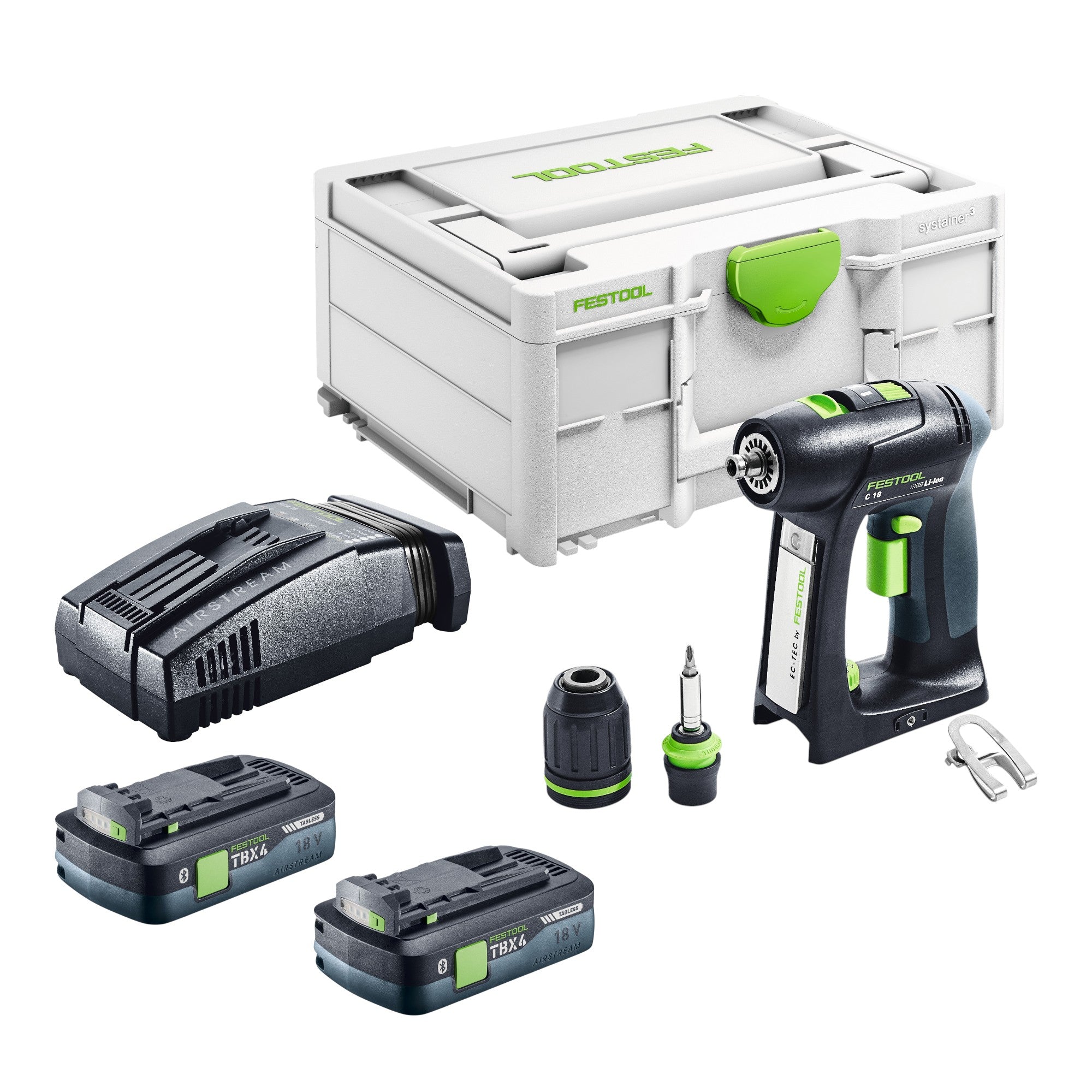 Festool C 18 Basic Akku Bohrschrauber 18 V 45 Nm Brushless 2x Akku 4 0 Ah Schnellladegeraet Systainer 0 - toolbrothers