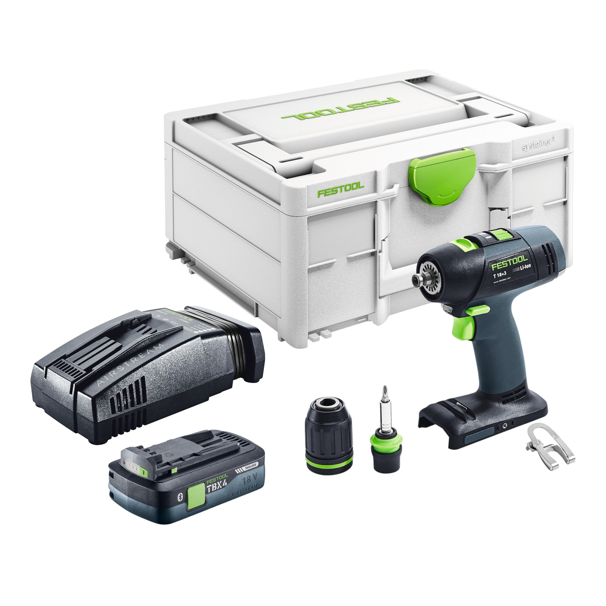 Festool T 18 3 Basic Akku Bohrschrauber 18 V 50 Nm Brushless 1x Akku 4 0 Ah Schnellladegeraet Systainer 0 - toolbrothers