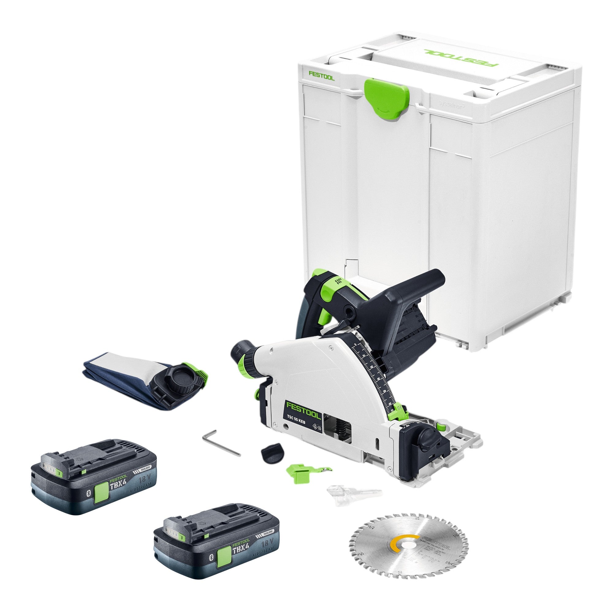 Festool TSC 55 KEB Basic Akku Tauchsaege 18 36 V 160 mm Brushless 2x Akku 4 0 Ah Systainer ohne Ladegeraet 0 - toolbrothers