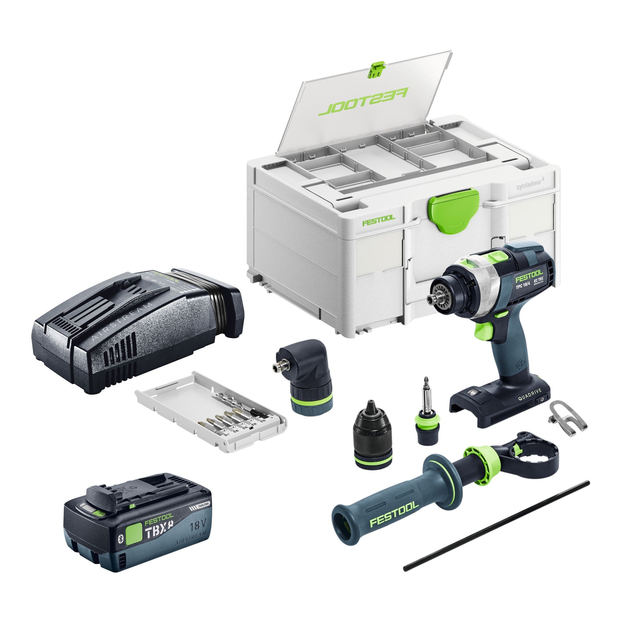 Festool TPC 18 4 Basic Set Akku Schlagbohrschrauber 18 V 75 Nm Brushless 1x Akku 8 0 Ah Schnellladegeraet Systainer 0 - toolbrothers