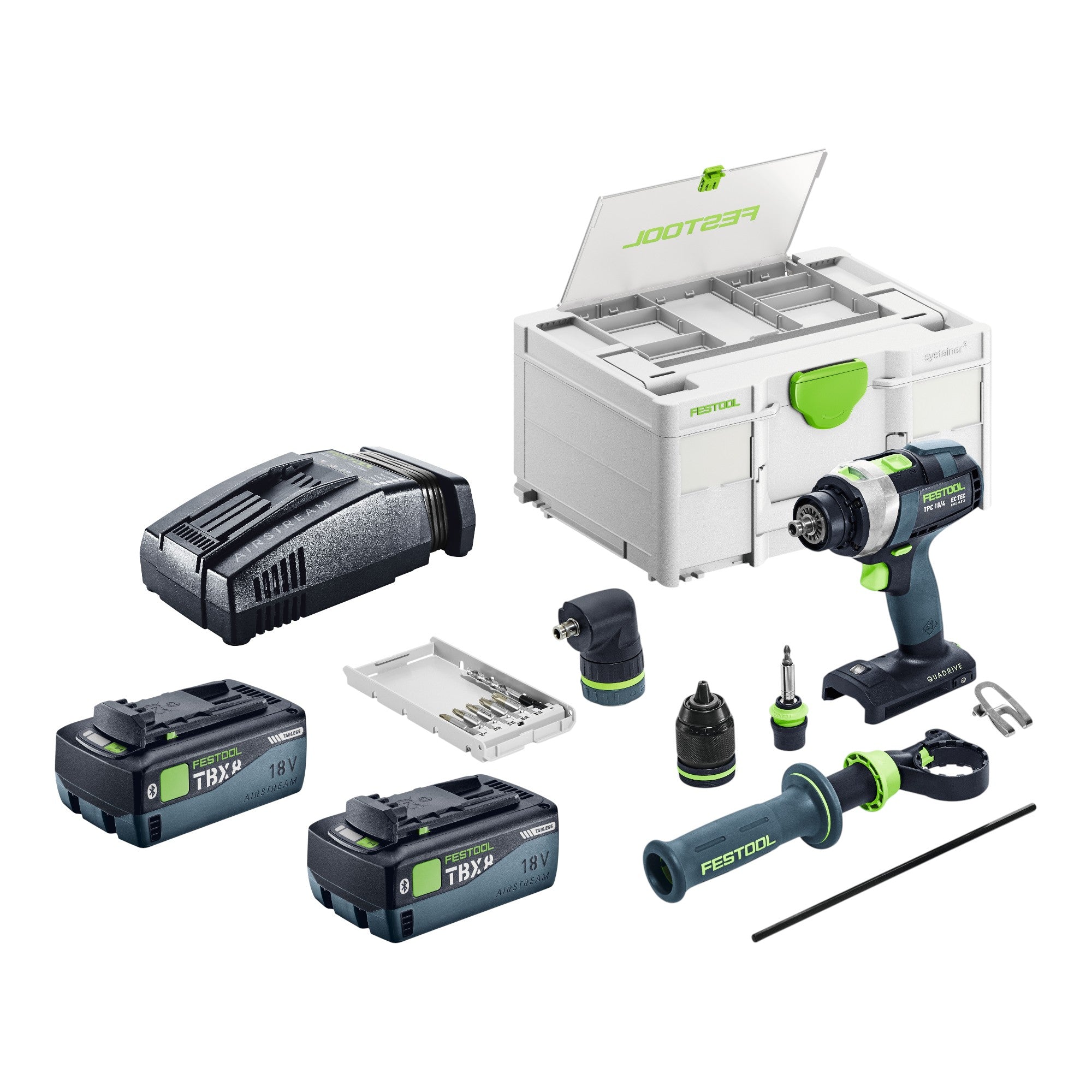 Festool TPC 18 4 Basic Set Akku Schlagbohrschrauber 18 V 75 Nm Brushless 2x Akku 8 0 Ah Schnellladegeraet Systainer 0 - toolbrothers