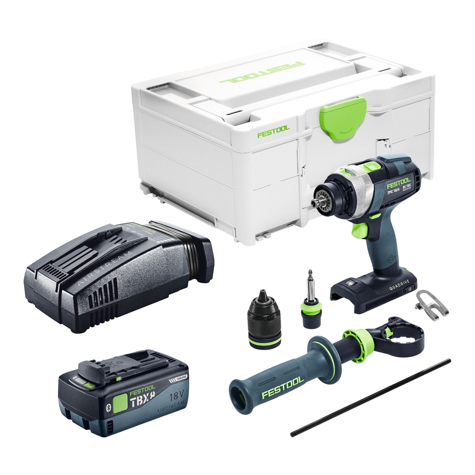 Festool TPC 18 4 Basic Akku Schlagbohrschrauber 18 V 75 Nm Brushless 1x Akku 8 0 Ah Schnellladegeraet Systainer 0 - toolbrothers