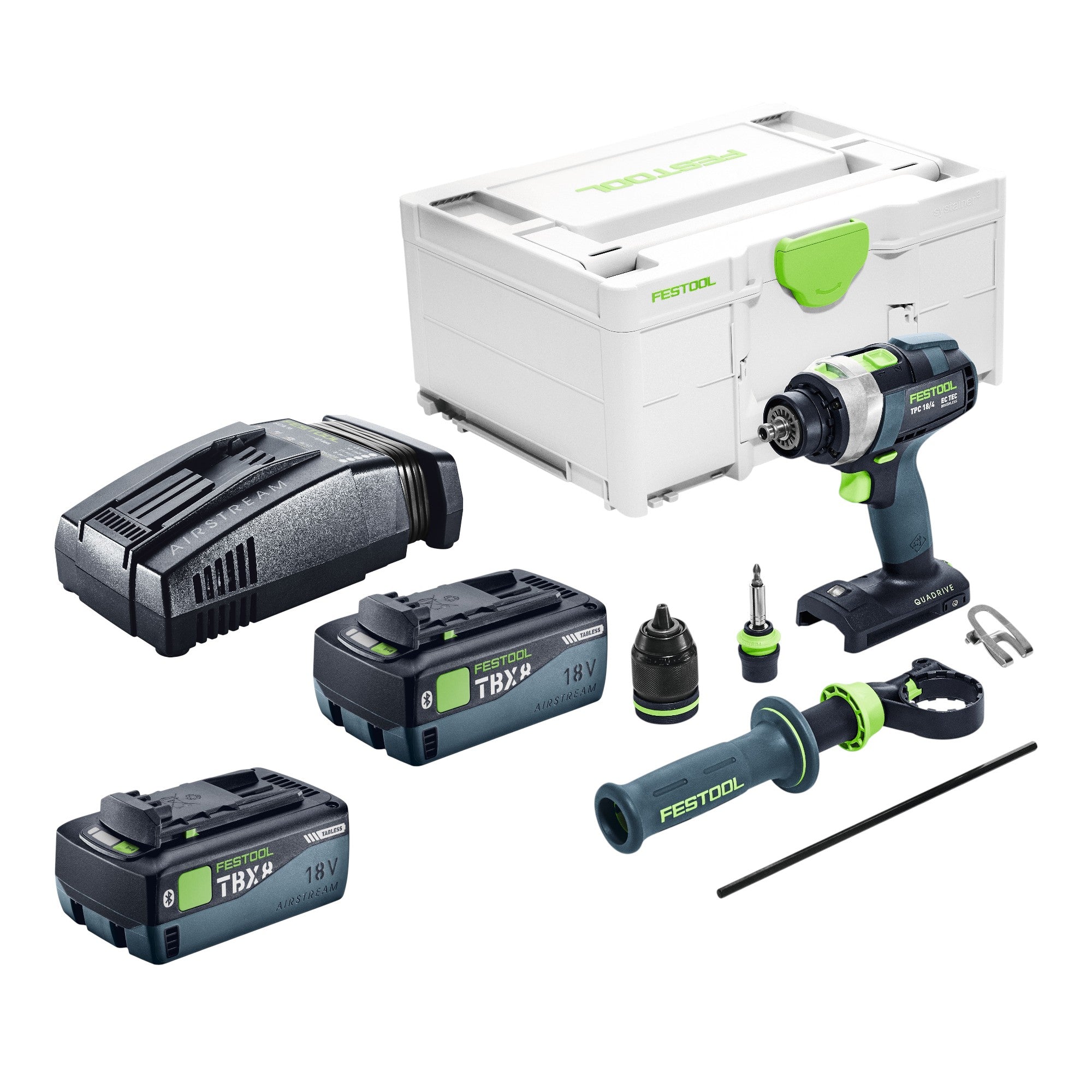 Festool TPC 18 4 Basic Akku Schlagbohrschrauber 18 V 75 Nm Brushless 2x Akku 8 0 Ah Schnellladegeraet Systainer 0 - toolbrothers