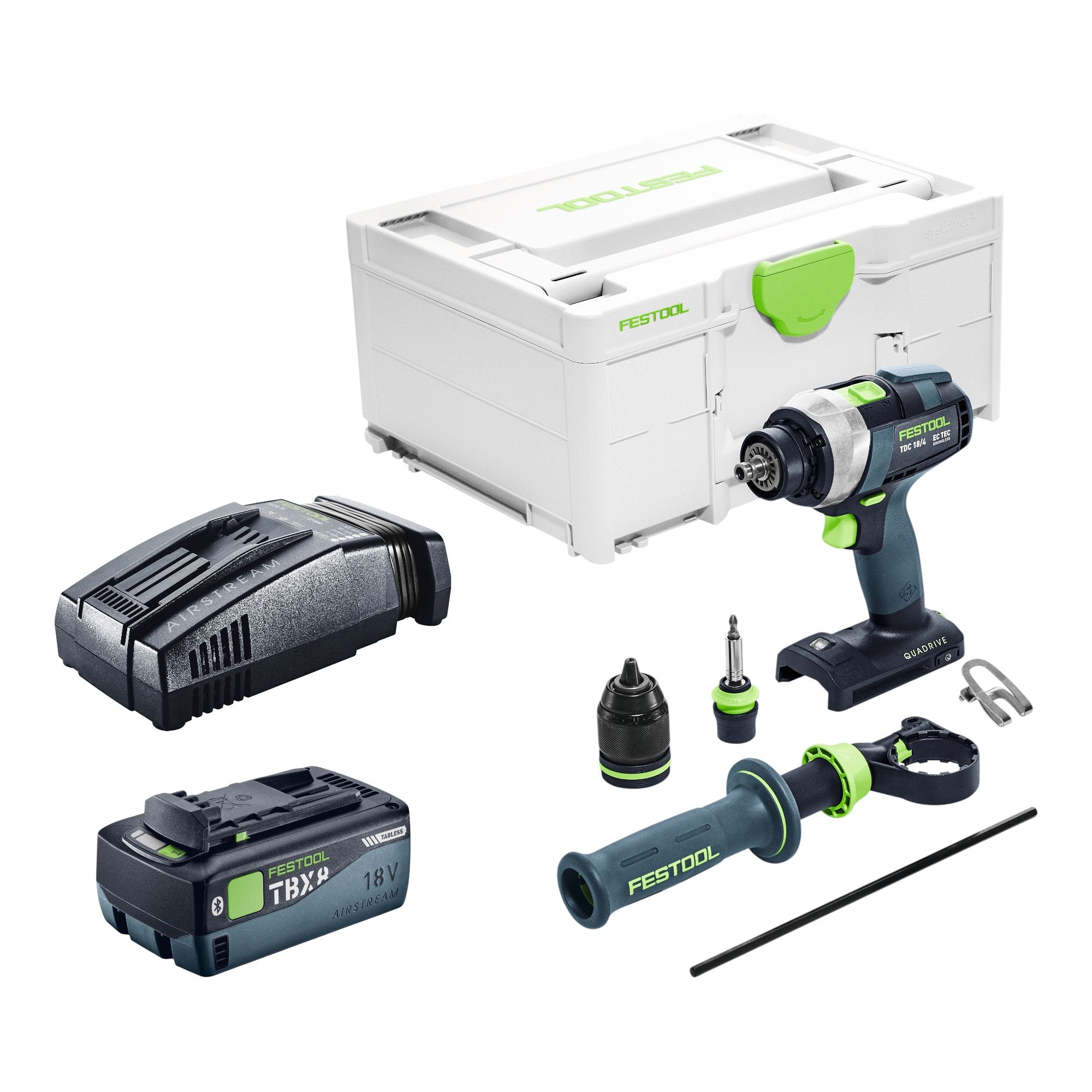 Festool TDC 18 4 Basic Akku Bohrschrauber 18 V 75 Nm Brushless 1x Akku 8 0 Ah Schnellladegeraet Systainer 0 - toolbrothers