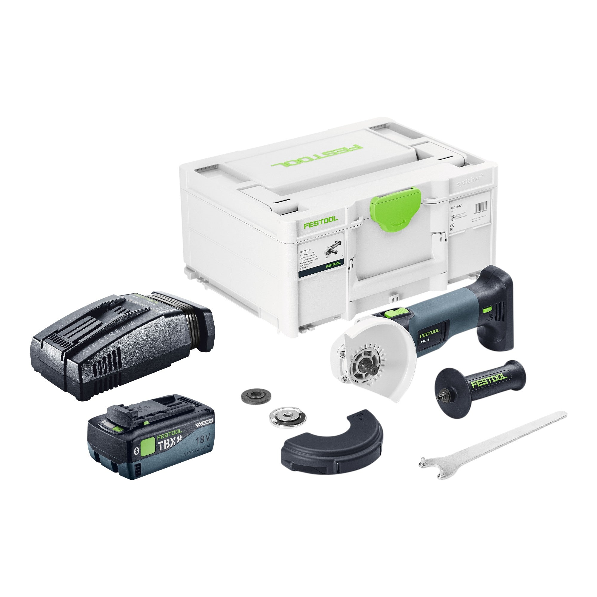 Festool AGC 18 125 EB Basic Akku Winkelschleifer 18 V 125 mm Brushless 1x Akku 8 0 Ah Schnellladegeraet Systainer 0 - toolbrothers