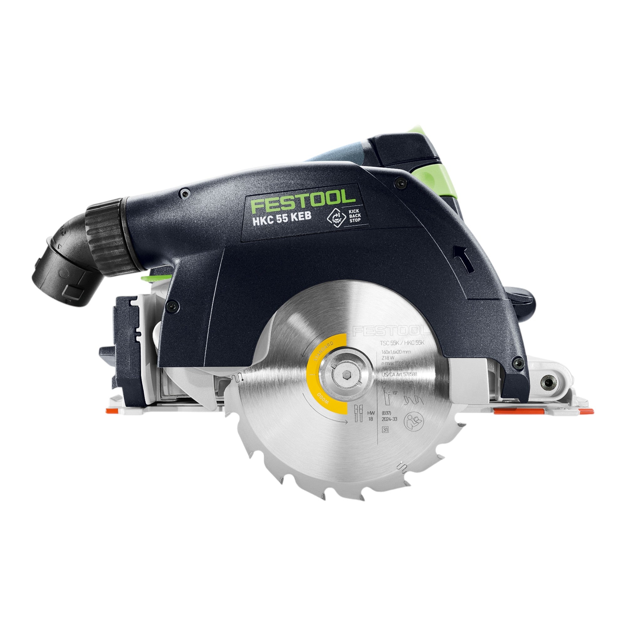 Festool HKC 55 KEB Basic Akku Handkreissaege 18 V 160 mm Brushless 1x Akku 8 0 Ah Schnellladegeraet Systainer 2 - toolbrothers