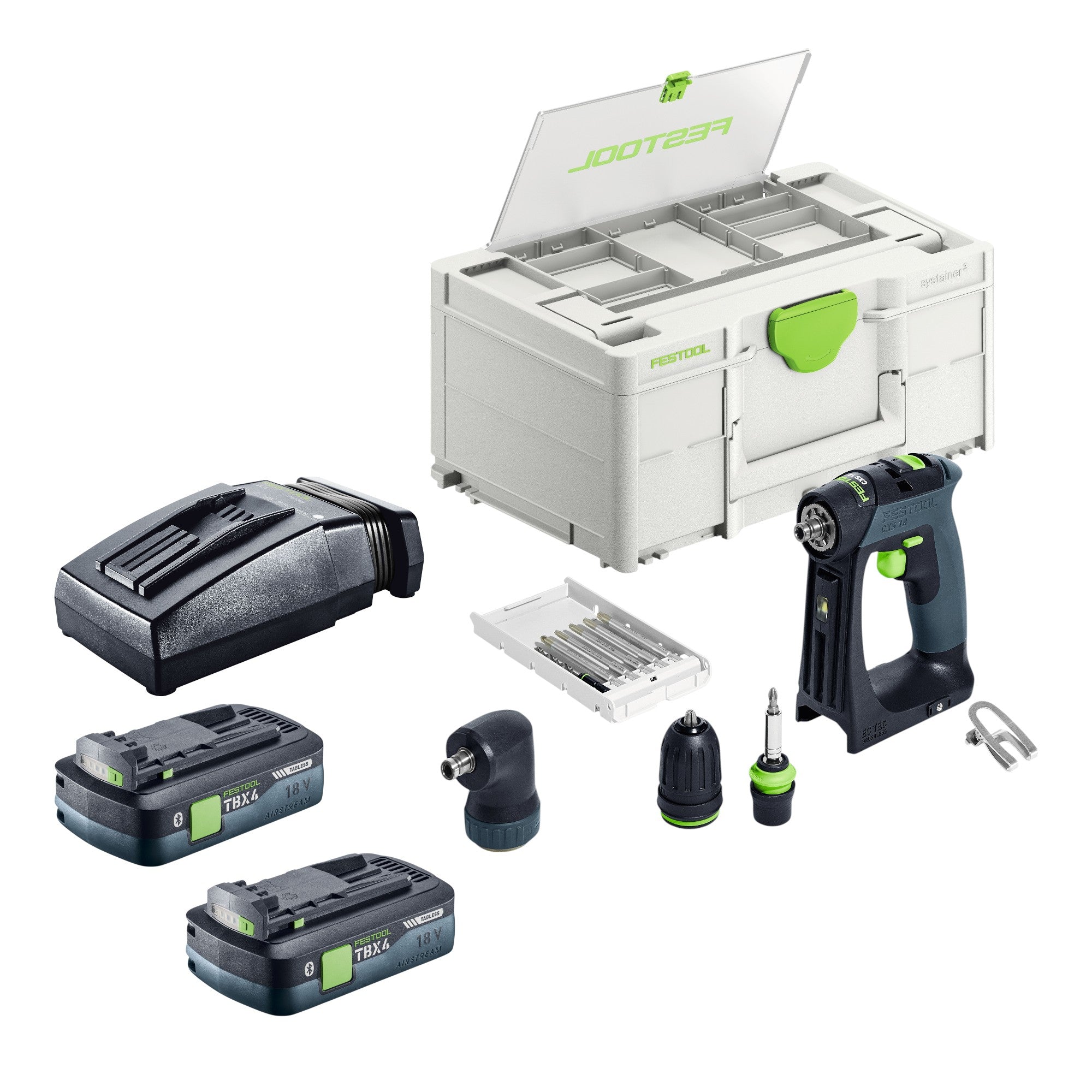Festool CXS 18 Basic Set Akku Bohrschrauber 18 V 40 Nm Brushless 2x Akku 4 0 Ah Ladegeraet Systainer 0 - toolbrothers