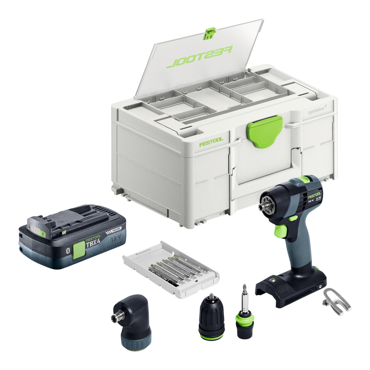 Festool TXS 18-Basic-Set Perceuse-visseuse sans fil 18 V 40 Nm Brushless + 1x batterie 4,0 Ah + chargeur rapide + Systainer