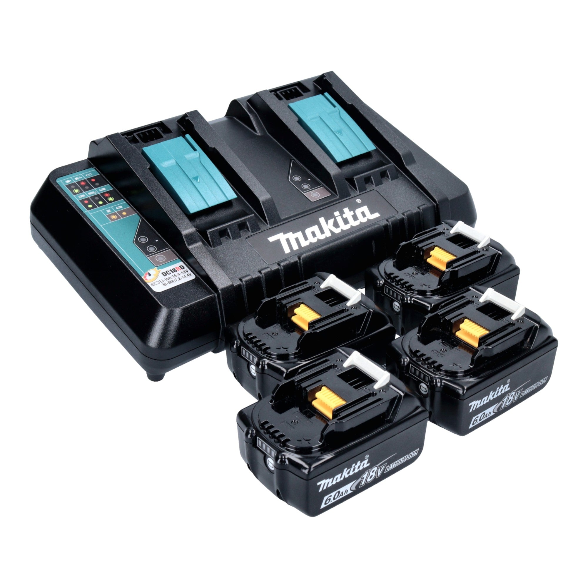 Makita DLM 466 PG4 Akku Rasenmaeher 36 V 2x 18 V 46 cm Brushless 4x Akku 6 0 Ah Ladegeraet 3 - toolbrothers