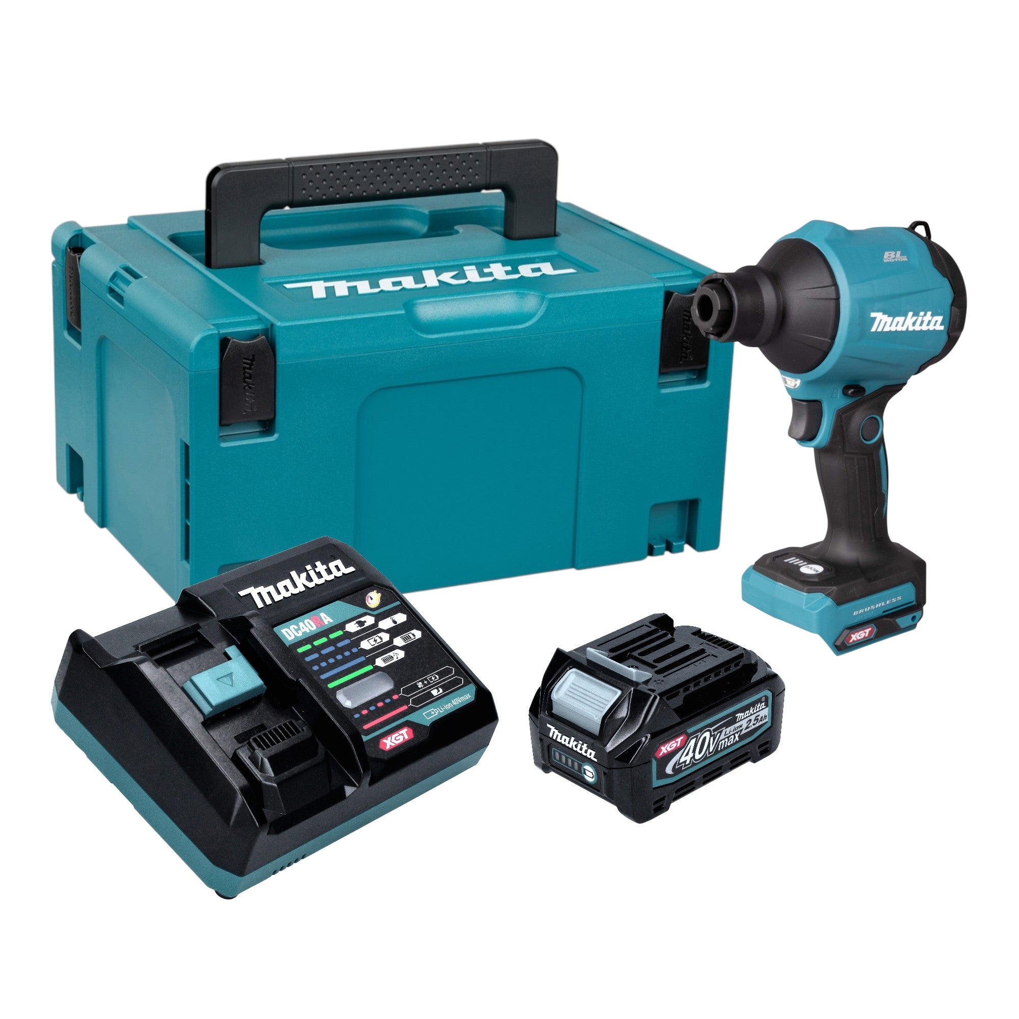 Makita AS 001 GD101 Akku Geblaese 40 V max Brushless 1x Akku 2 5 Ah Ladegeraet Makpac 0 - toolbrothers