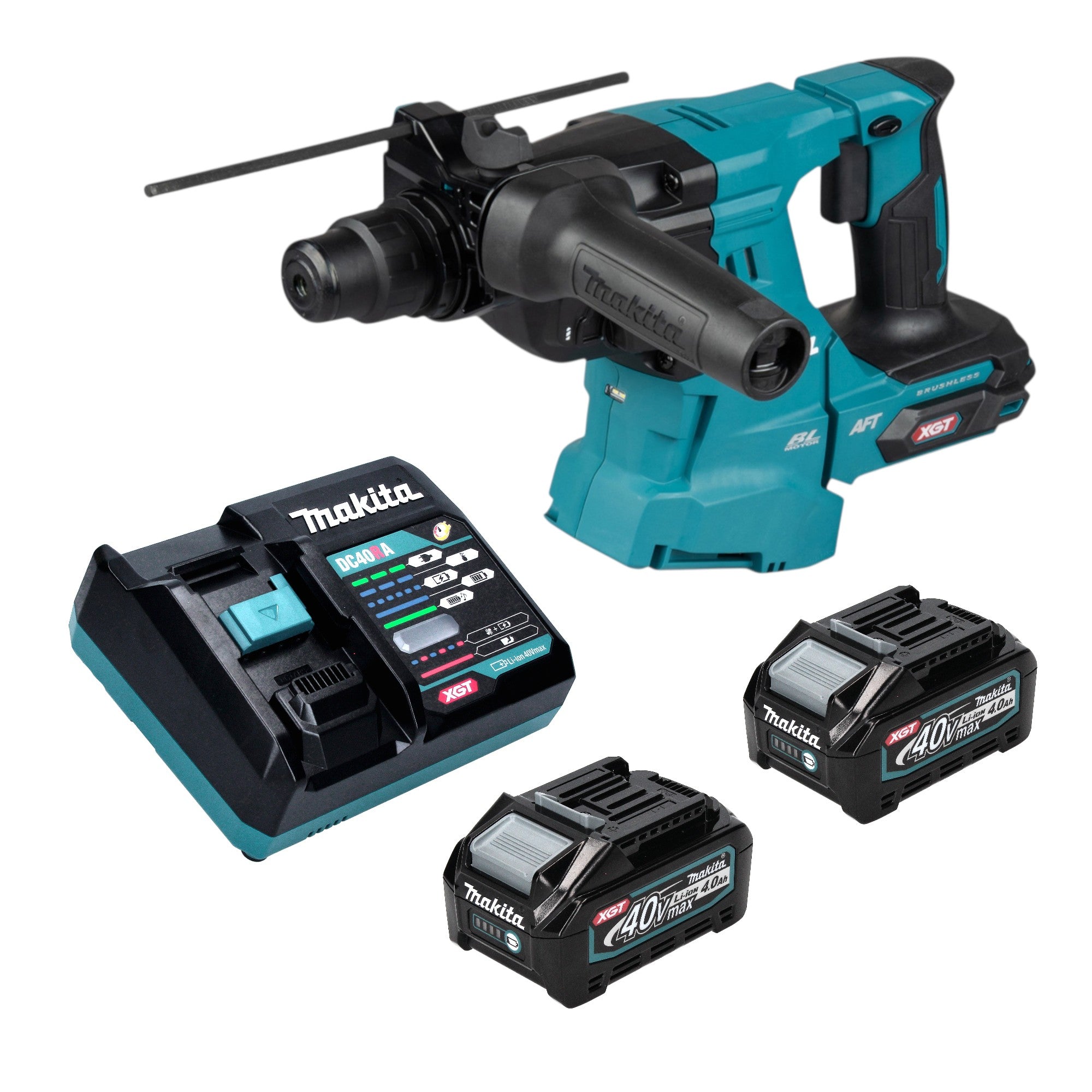 Makita HR 011 GM201 Akku Kombihammer 40 V max 3 3 J SDS plus Brushless 2x Akku 4 0 Ah Ladegeraet 0 - toolbrothers