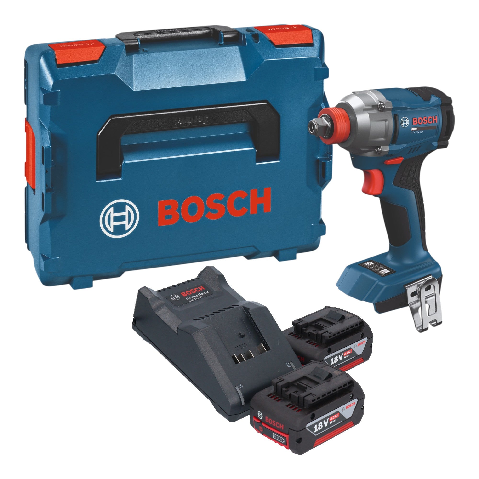 Bosch GDX 18V 285 Professional Akku Drehschlagschrauber 18 V 285 Nm 2x Akku 4 0 Ah Ladegeraet L Boxx 0 - toolbrothers