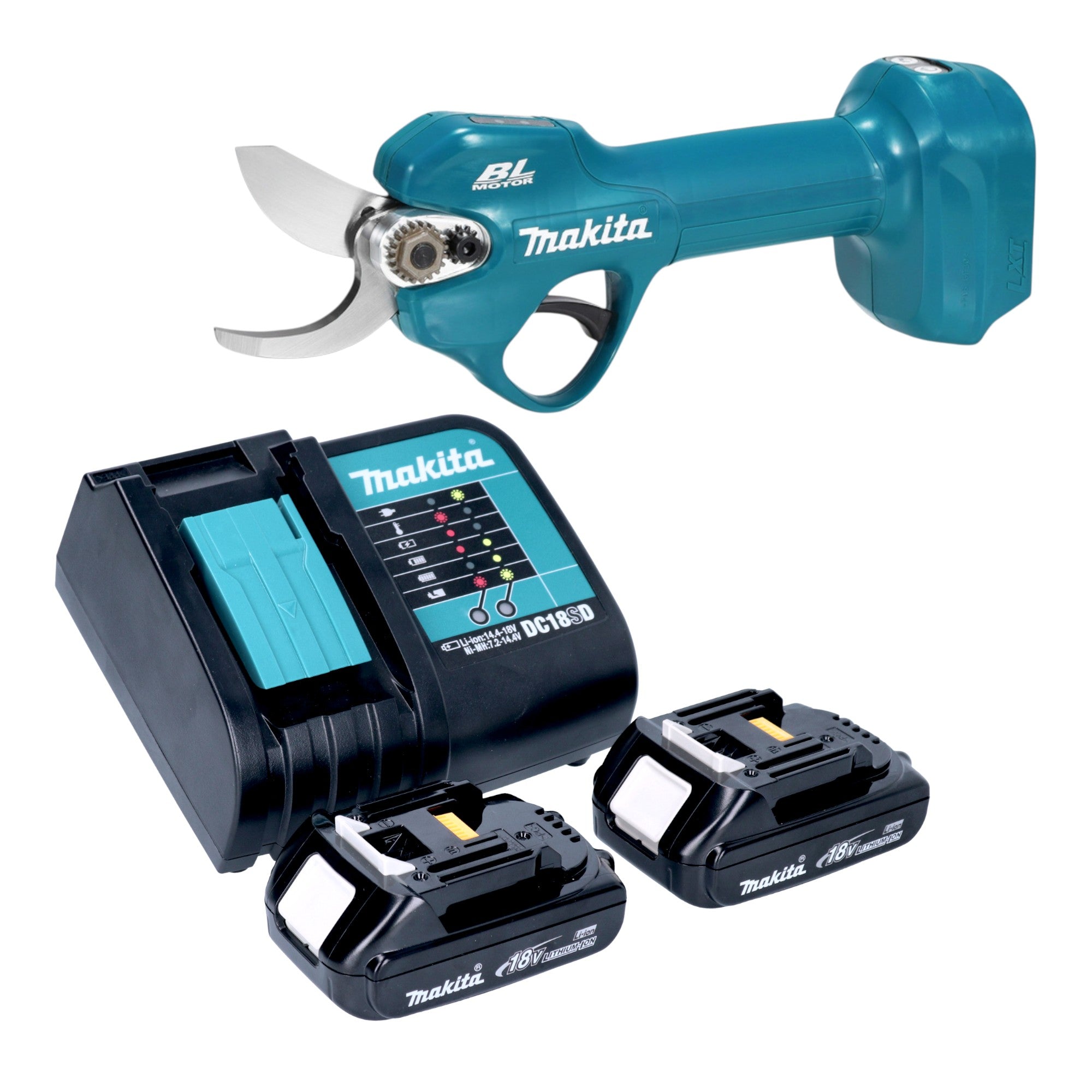 Makita DUP 181 SY Akku Astschere 18 V 30 mm Brushless 2x Akku 1 5 Ah Ladegeraet 0 - toolbrothers