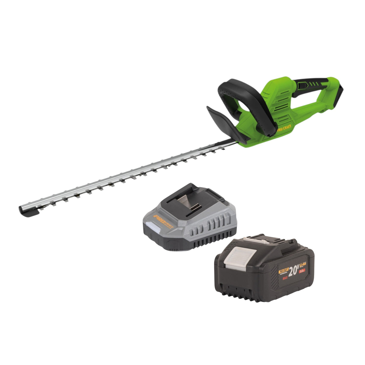 Taille-haie sans fil Procraft PZA26bb 20 V 550 mm sans balais + 1 batterie 8,0 Ah + chargeur