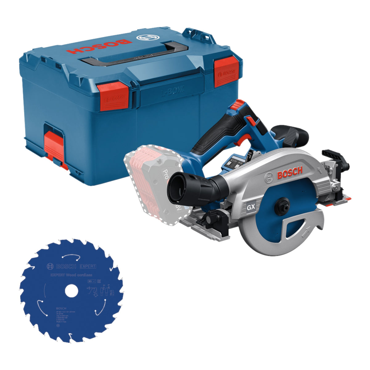 Scie circulaire sans fil Bosch GKS 18V-57-2 GX Professional 18 V 165 mm (0615A500DZ) Brushless + L-Boxx - sans batterie, sans chargeur