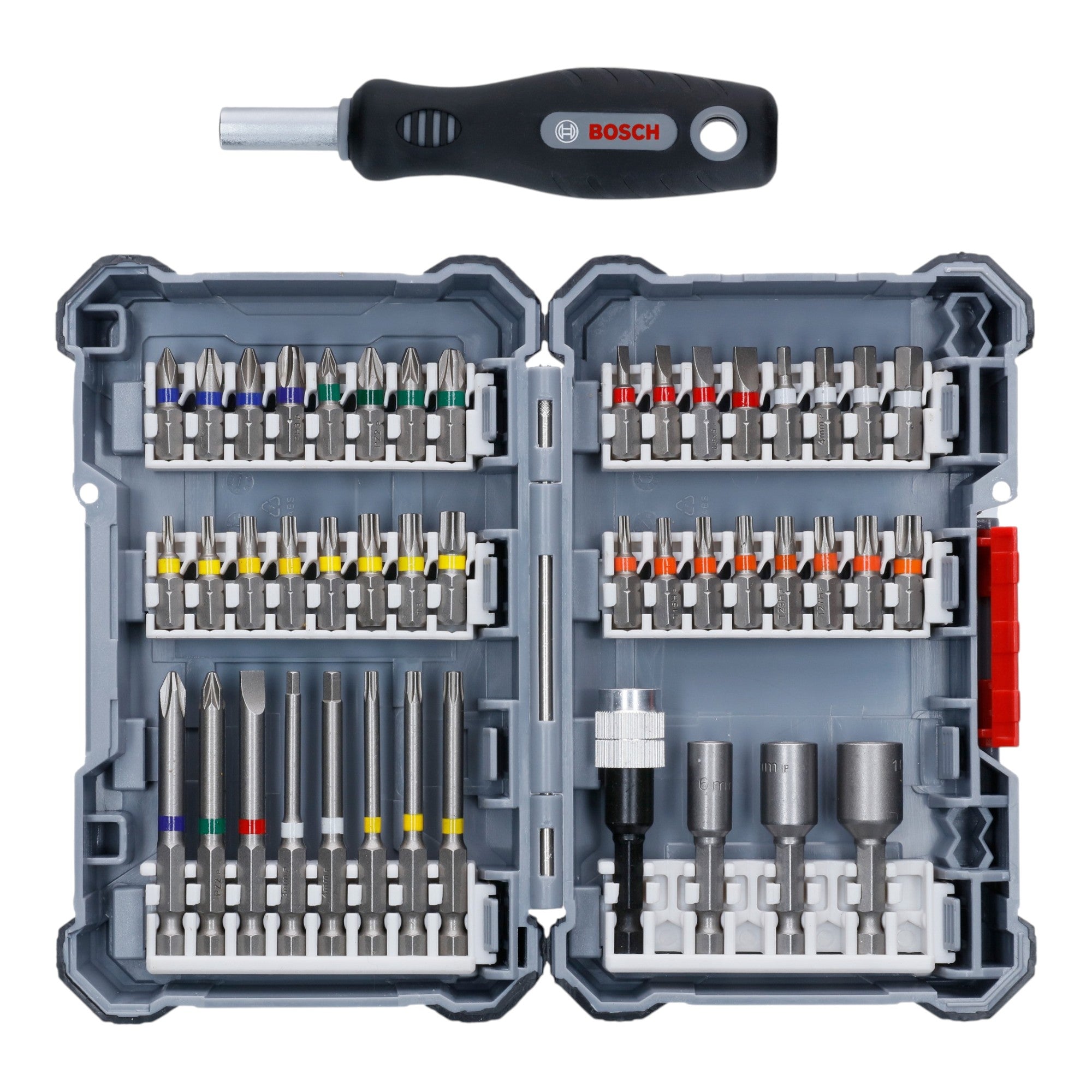 Bosch Pick And Click Schrauberbit Set 45 teilig 25 65 mm 2607017693 PH PZ SL HEX TX TH 0 - toolbrothers