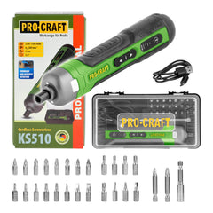 Procraft KS510 Akku Schraubendreher 3 6 V 10 Nm Integrierter Akku 1 5 Ah 27 tlg Bit Set Koffer 0 - toolbrothers