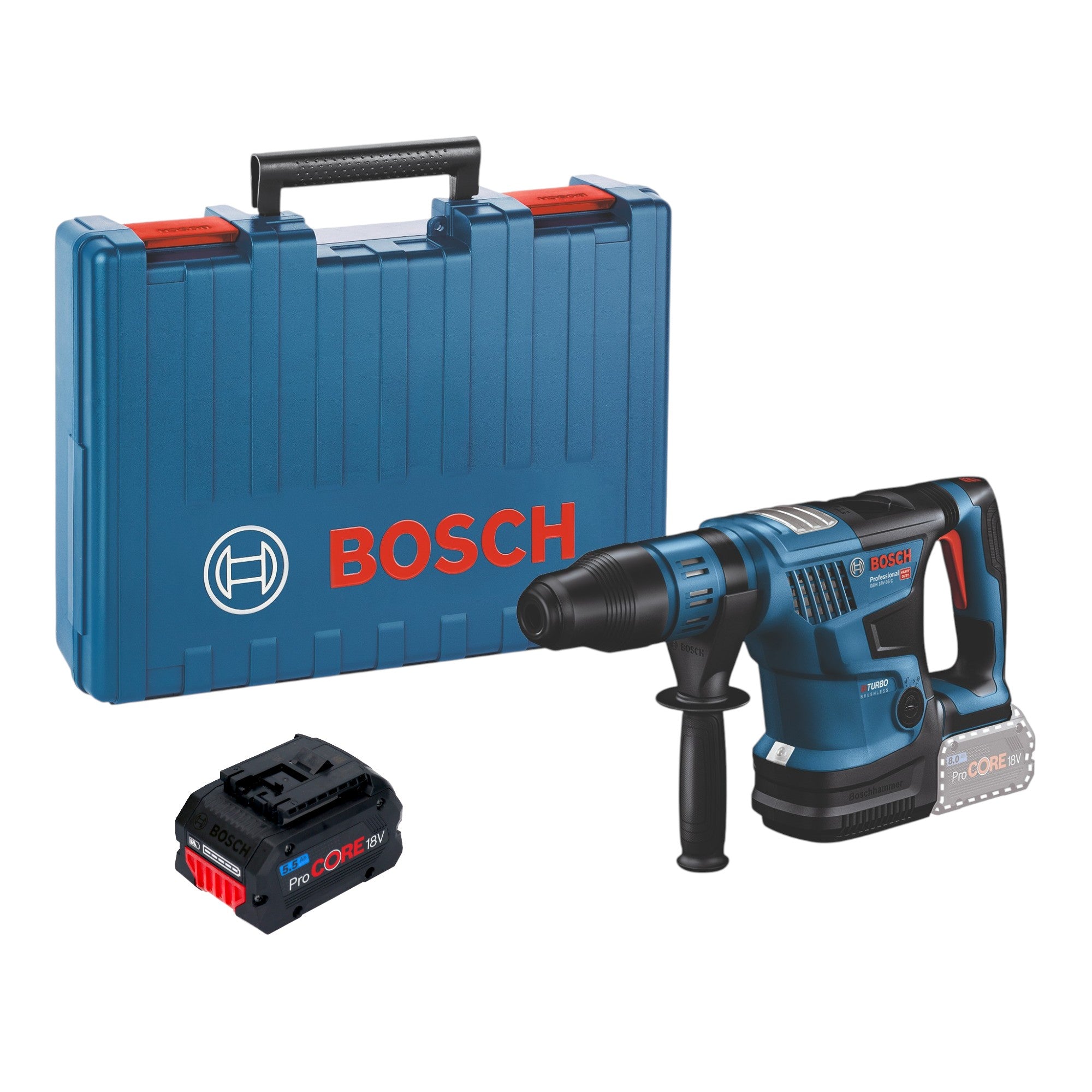 Bosch GBH 18V 36 C Professional Akku Bohrhammer 18 V 7 J SDS max Brushless 1x ProCORE Akku 5 5 Ah Koffer ohne Ladegeraet 0 - toolbrothers