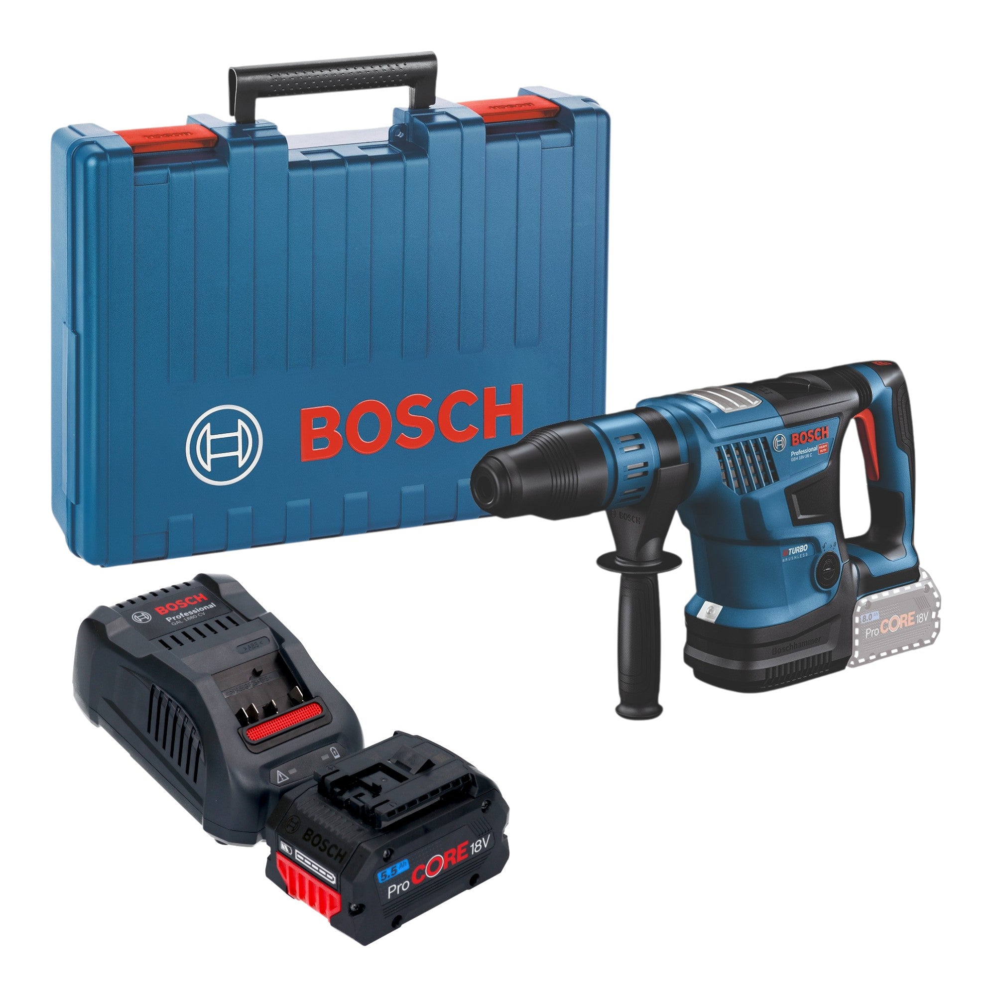 Bosch GBH 18V 36 C Professional Akku Bohrhammer 18 V 7 J SDS max Brushless 1x ProCORE Akku 5 5 Ah Ladegeraet Koffer 0 - toolbrothers