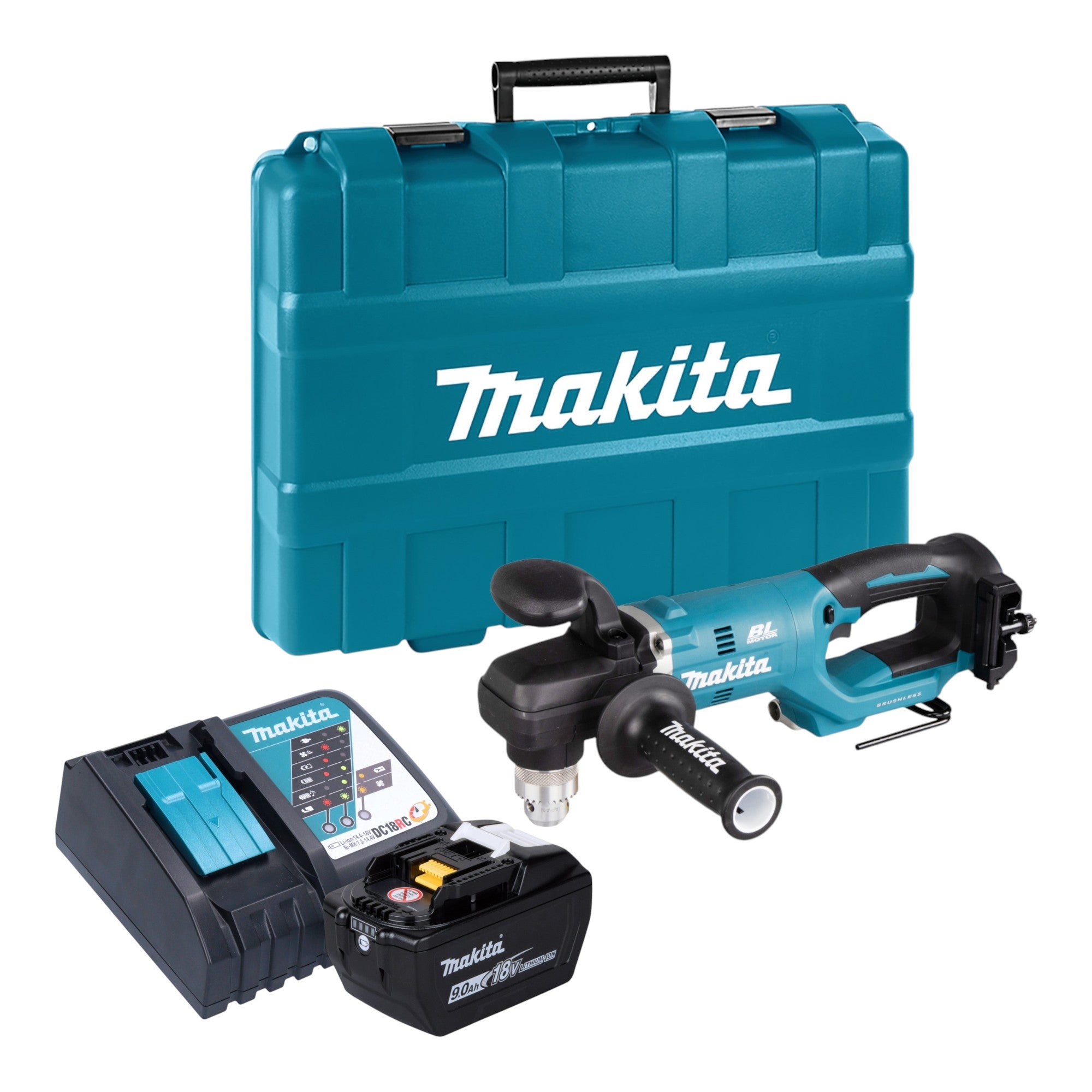 Makita DDA 450 ZK Akku Winkelbohrmaschine 18 V 70 Nm Brushless 1x Akku 9 0 Ah Ladegeraet Koffer 0 - toolbrothers