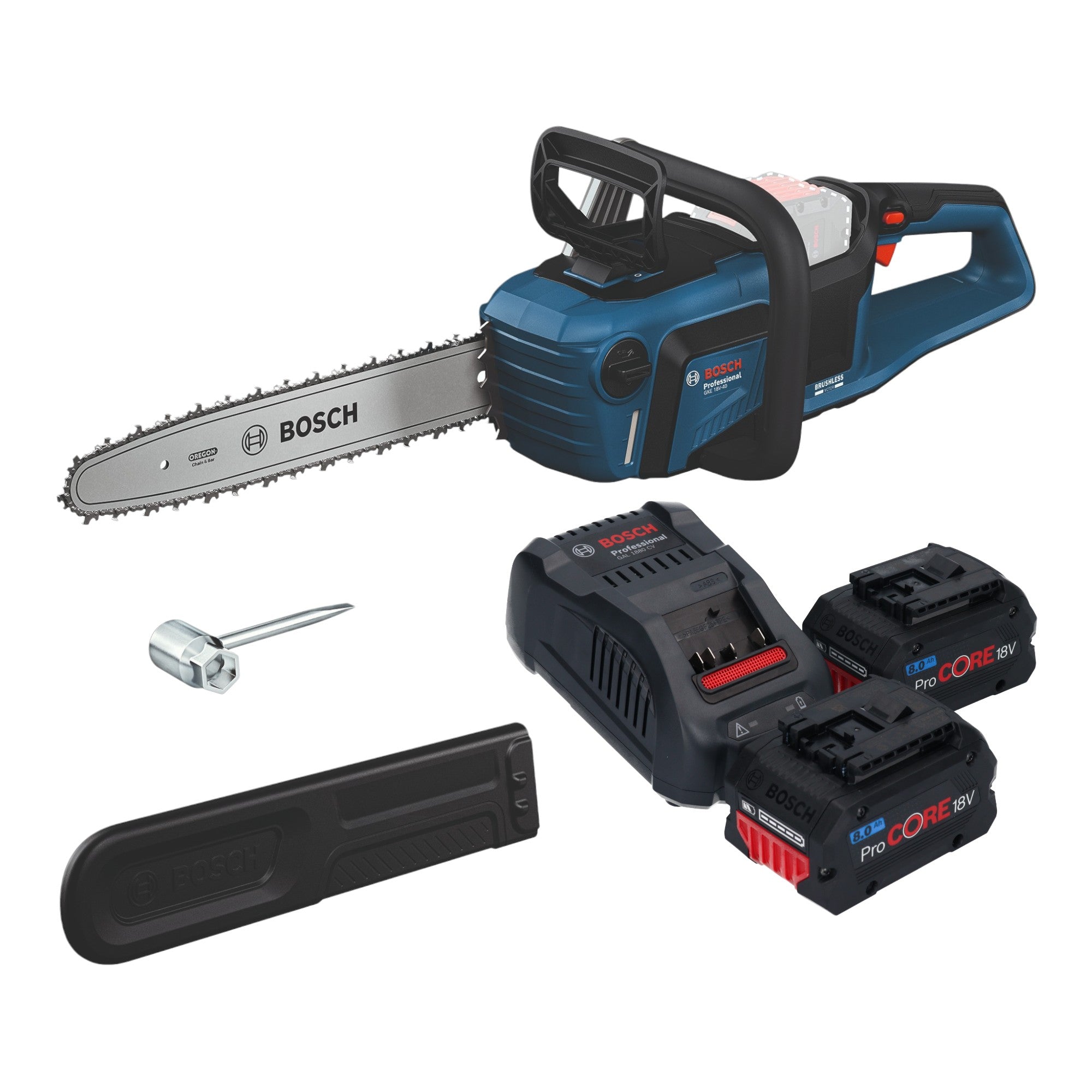 Bosch GKE 18V 40 Professional Akku Kettensaege 18 V 40 cm Brushless 2x ProCORE Akku 8 0 Ah Ladegeraet 0 - toolbrothers