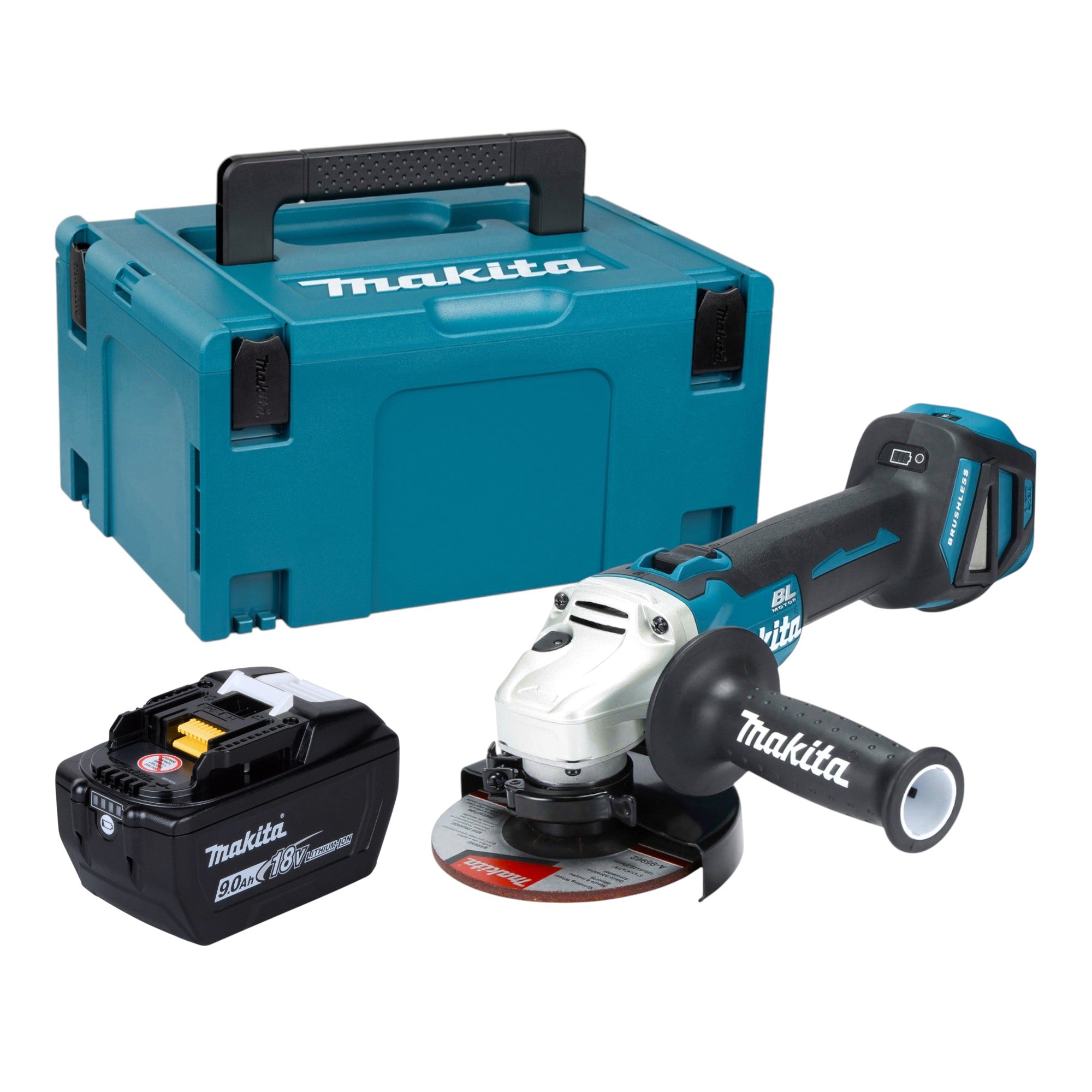 Makita DGA 511 Z Akku Winkelschleifer 18 V 125 mm Brushless 1x Akku 9 0 Ah Makpac ohne Ladegeraet 0 - toolbrothers