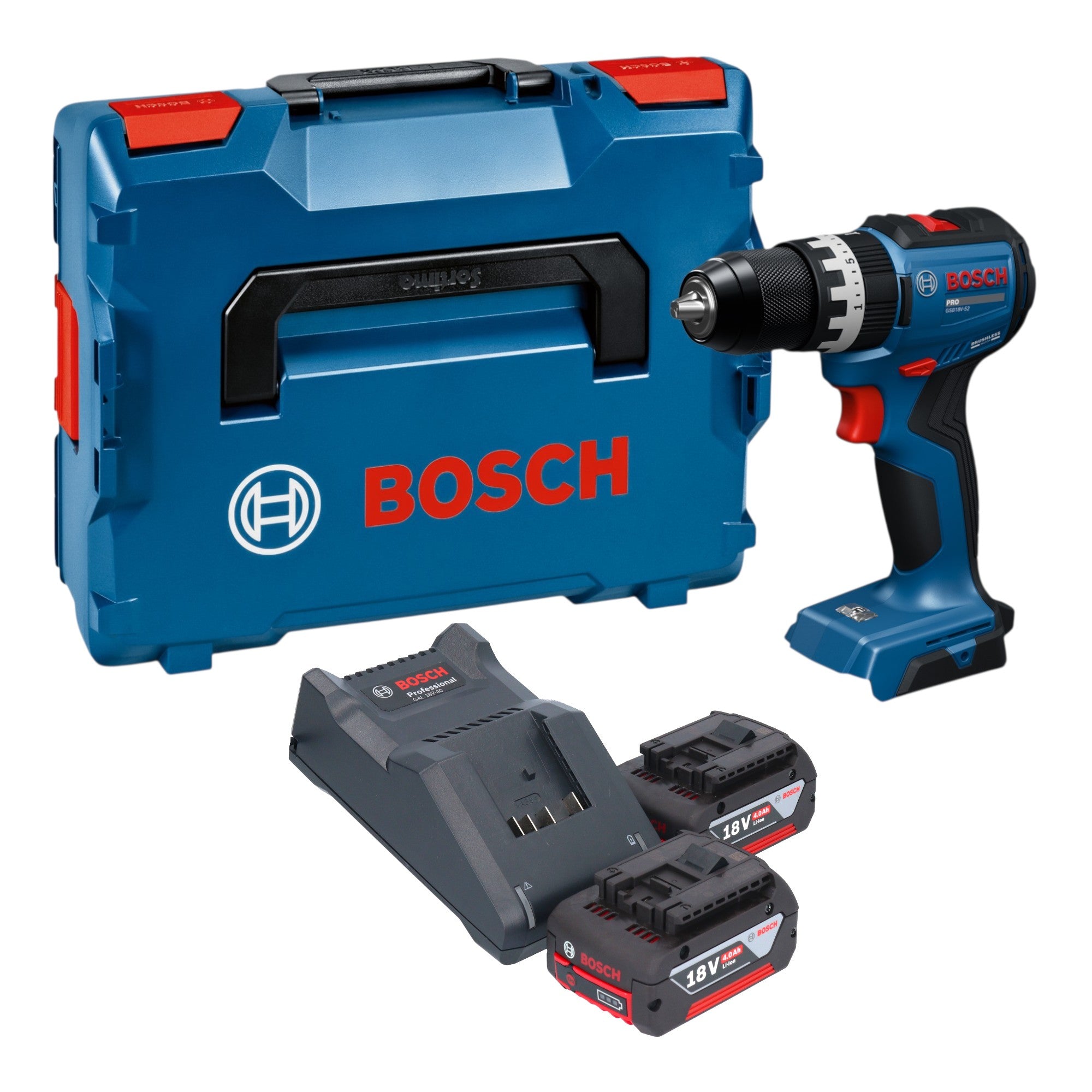 Bosch GSB 18V 52 Professional Akku Schlagbohrschrauber 18 V 70 Nm Brushless 2x Akku 4 0 Ah Ladegeraet L Boxx 0 - toolbrothers