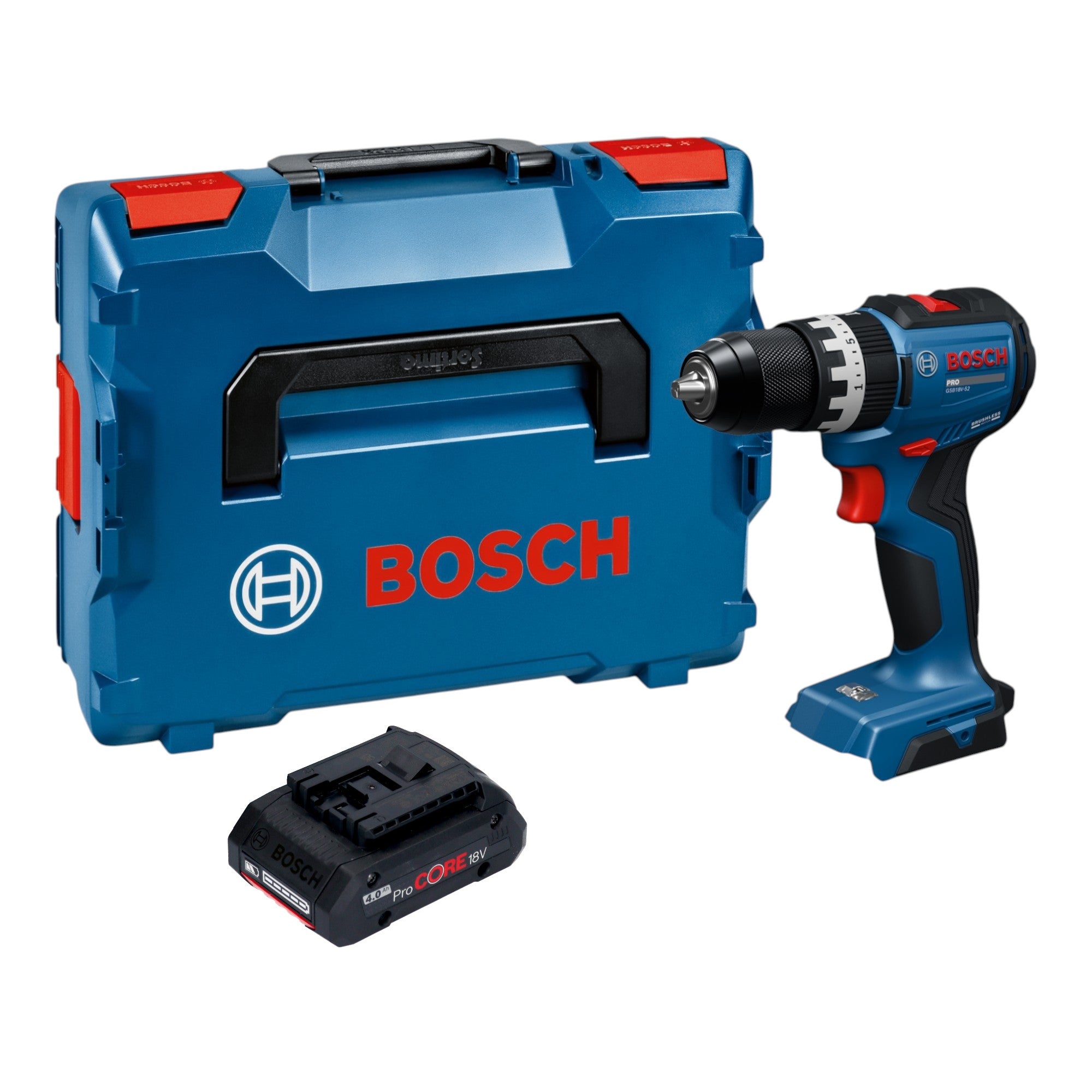 Bosch GSB 18V 52 Professional Akku Schlagbohrschrauber 18 V 70 Nm Brushless 1x ProCORE Akku 4 0 Ah L Boxx ohne Ladegeraet 0 - toolbrothers