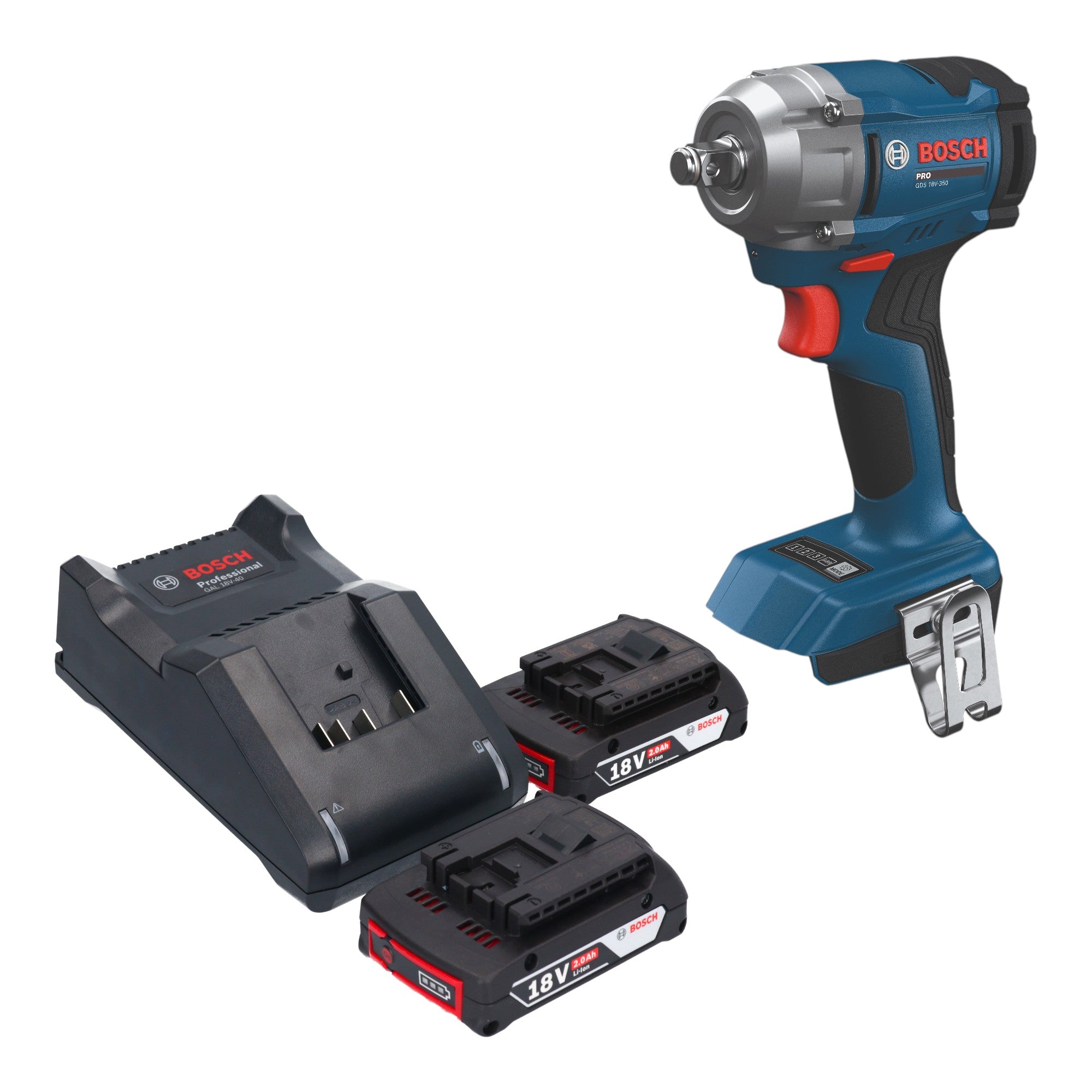 Bosch GDS 18V 350 Professional Akku Drehschlagschrauber 18 V 350 Nm 1 2 Brushless 2x Akku 2 0 Ah Ladegeraet 0 - toolbrothers