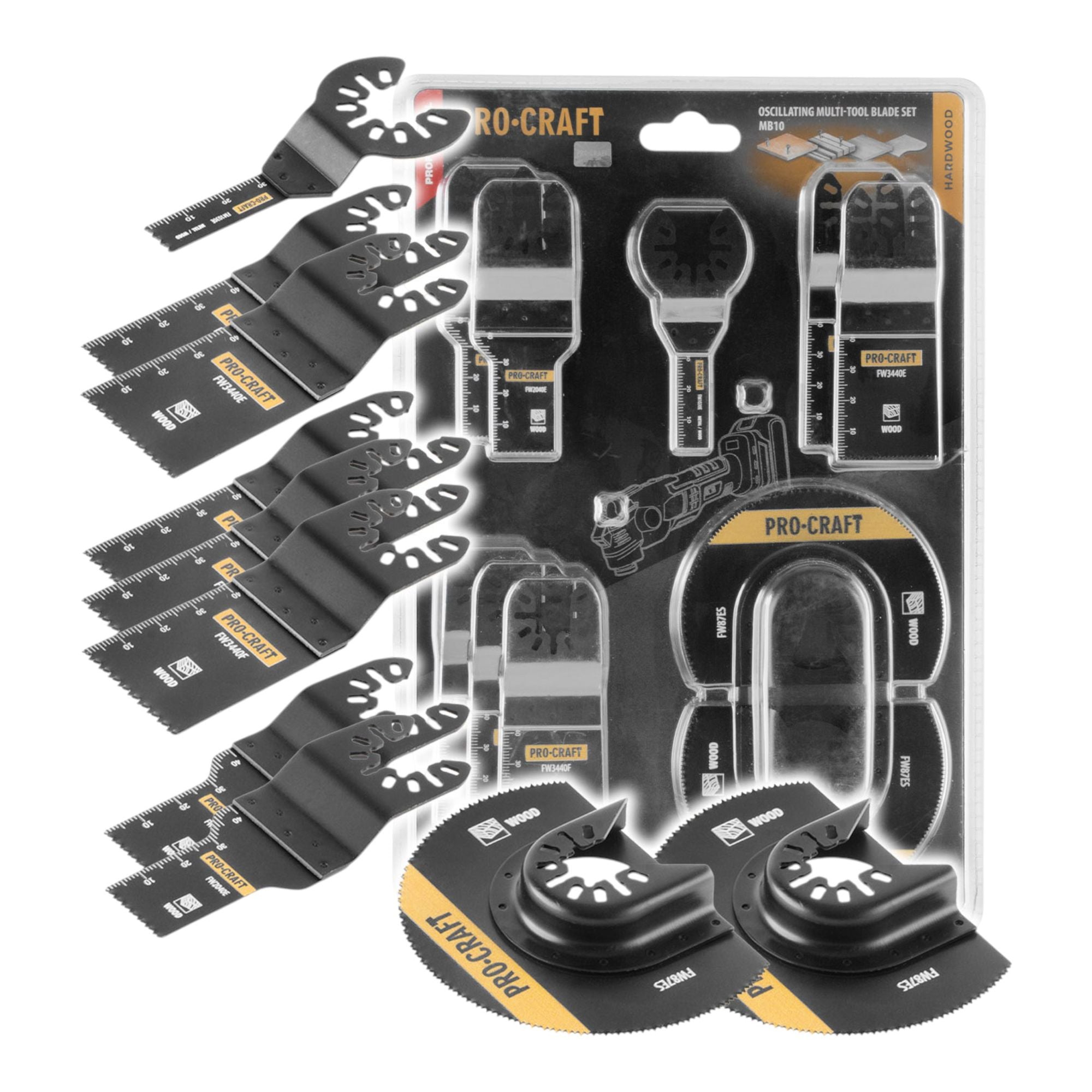 Procraft MB10 Saegeblatt Set 10 tlg fuer oszillierende Multifunktionswerkzeuge 0 - toolbrothers
