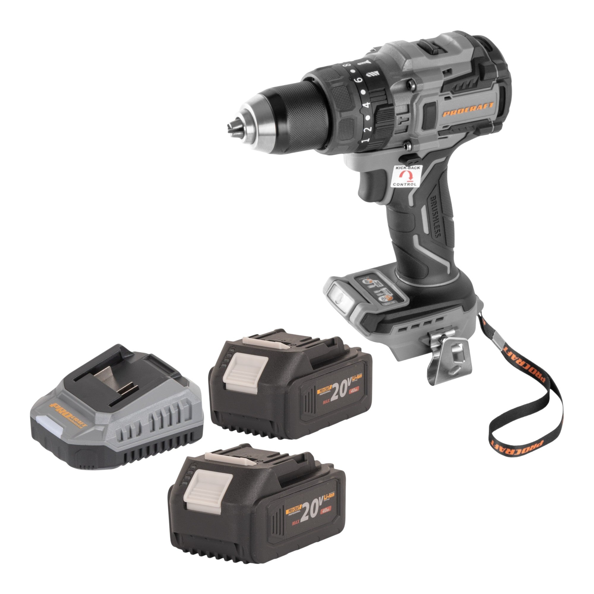 Procraft Industrial CD20B BB Akku Schlagbohrschrauber 20 V 150 Nm Brushless 2x Akku 4 0 Ah Ladegeraet 0 - toolbrothers