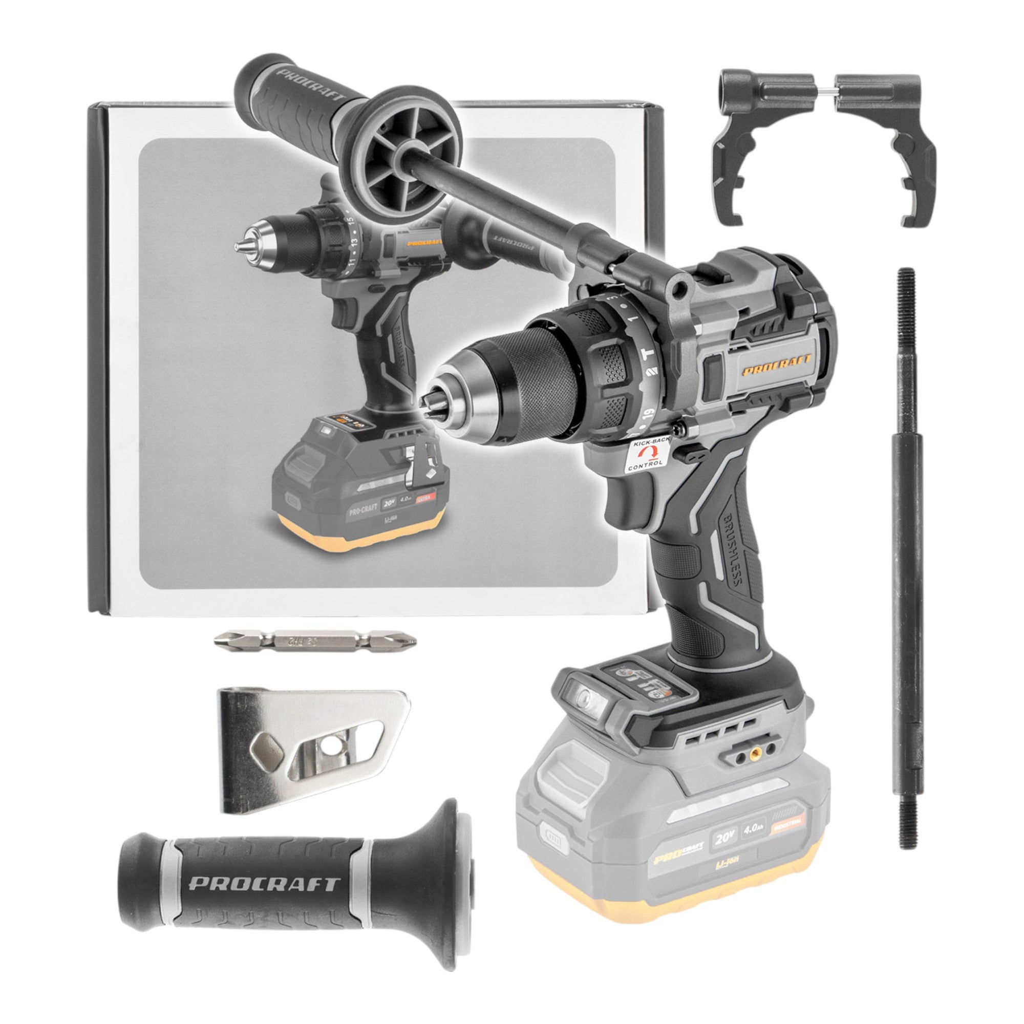 ProCraft Industrial CD20C BB Akku Schlagbohrschrauber 20 V 120 Nm Brushless Solo ohne Akku ohne Ladegeraet 0 - toolbrothers