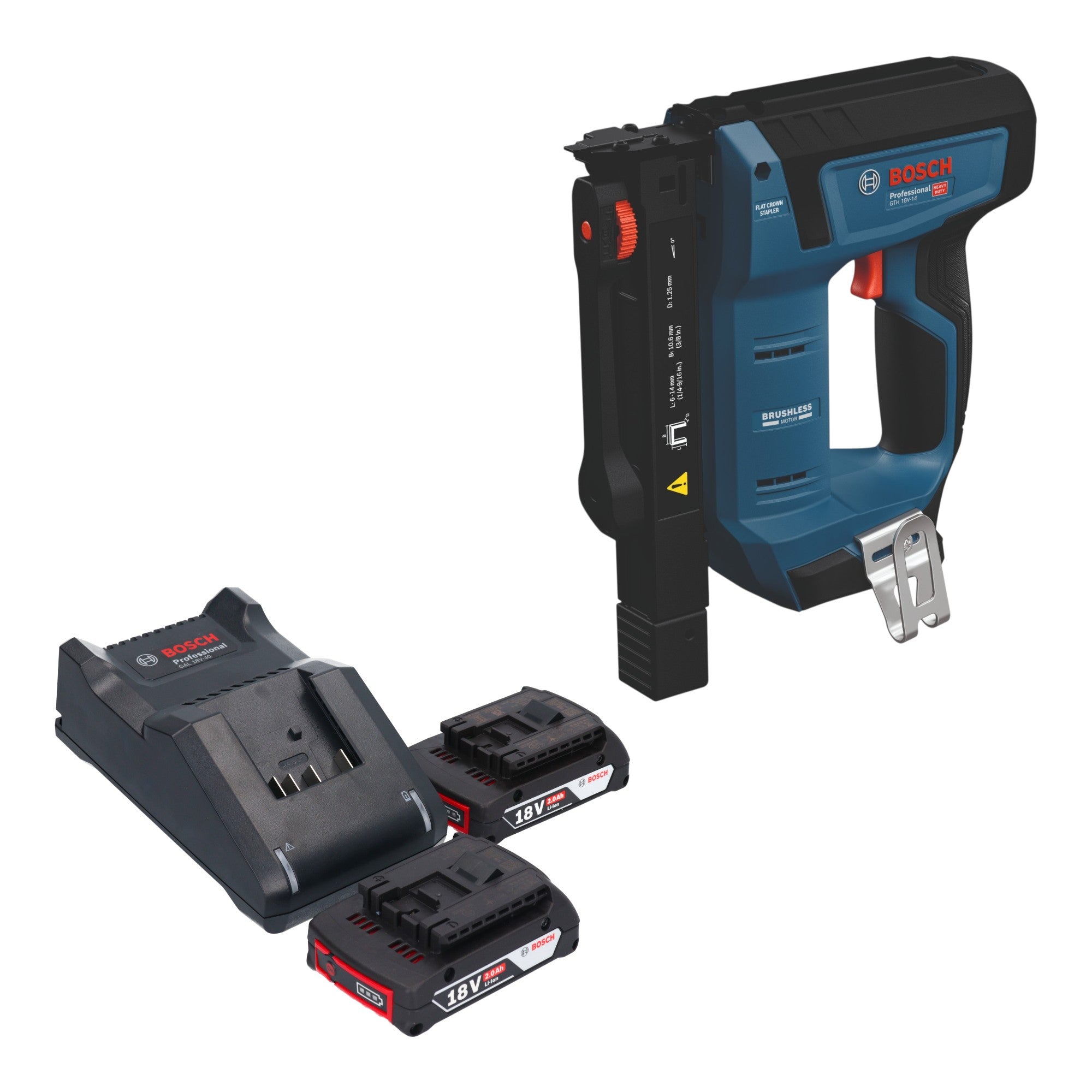 Bosch GTH 18V 14 Akku Holzklammerer 18 V 10 6 x 6 14 mm Brushless 2x Akku 2 0 Ah Ladegeraet 0 - toolbrothers