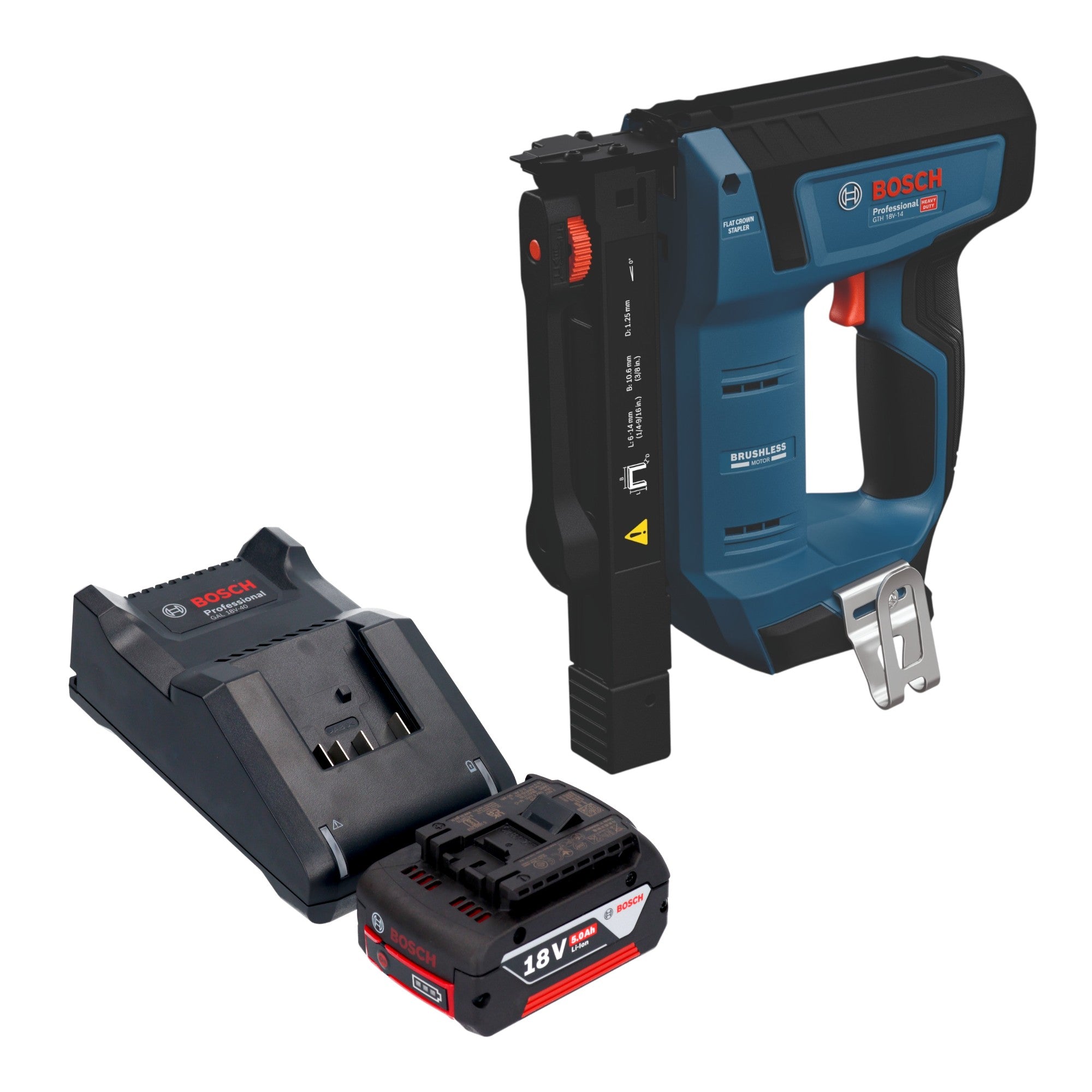 Bosch GTH 18V 14 Akku Holzklammerer 18 V 10 6 x 6 14 mm Brushless 1x Akku 5 0 Ah Ladegeraet 0 - toolbrothers