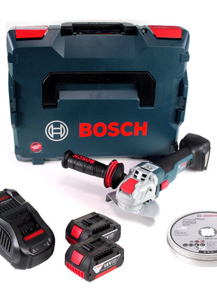 Bosch GWX 18V-10 C Akku Winkelschleifer 18V 125mm brushless X-LOCK+ 2x Akku 3,0Ah + Ladegerät + 10x Trennscheiben X-LOCK 125x22,23mm for Inox + L-BOXX - Toolbrothers