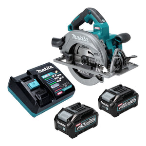 Scie circulaire sans fil Makita HS 003 GM201 40 V max., 190 mm, sans balais + 2 batteries 4,0 Ah + chargeur