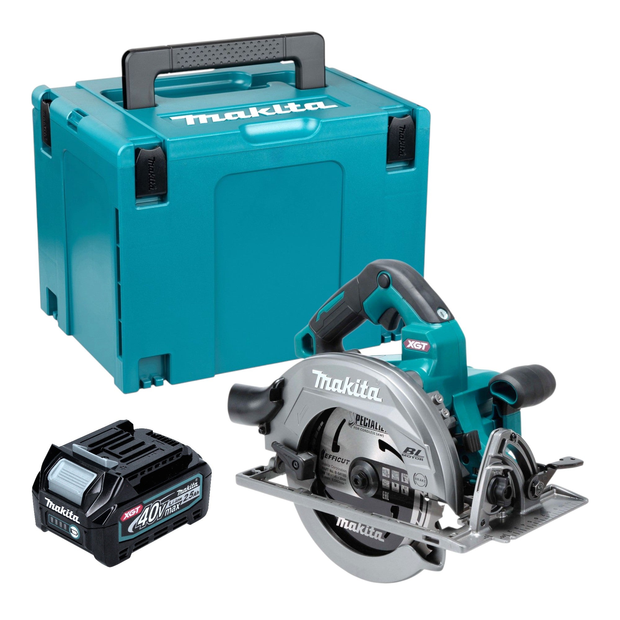 Makita HS 003 GD101 Akku Handkreissaege 40 V max 190 mm Brushless 1x Akku 2 5 Ah Makpac ohne Ladegeraet 0 - toolbrothers