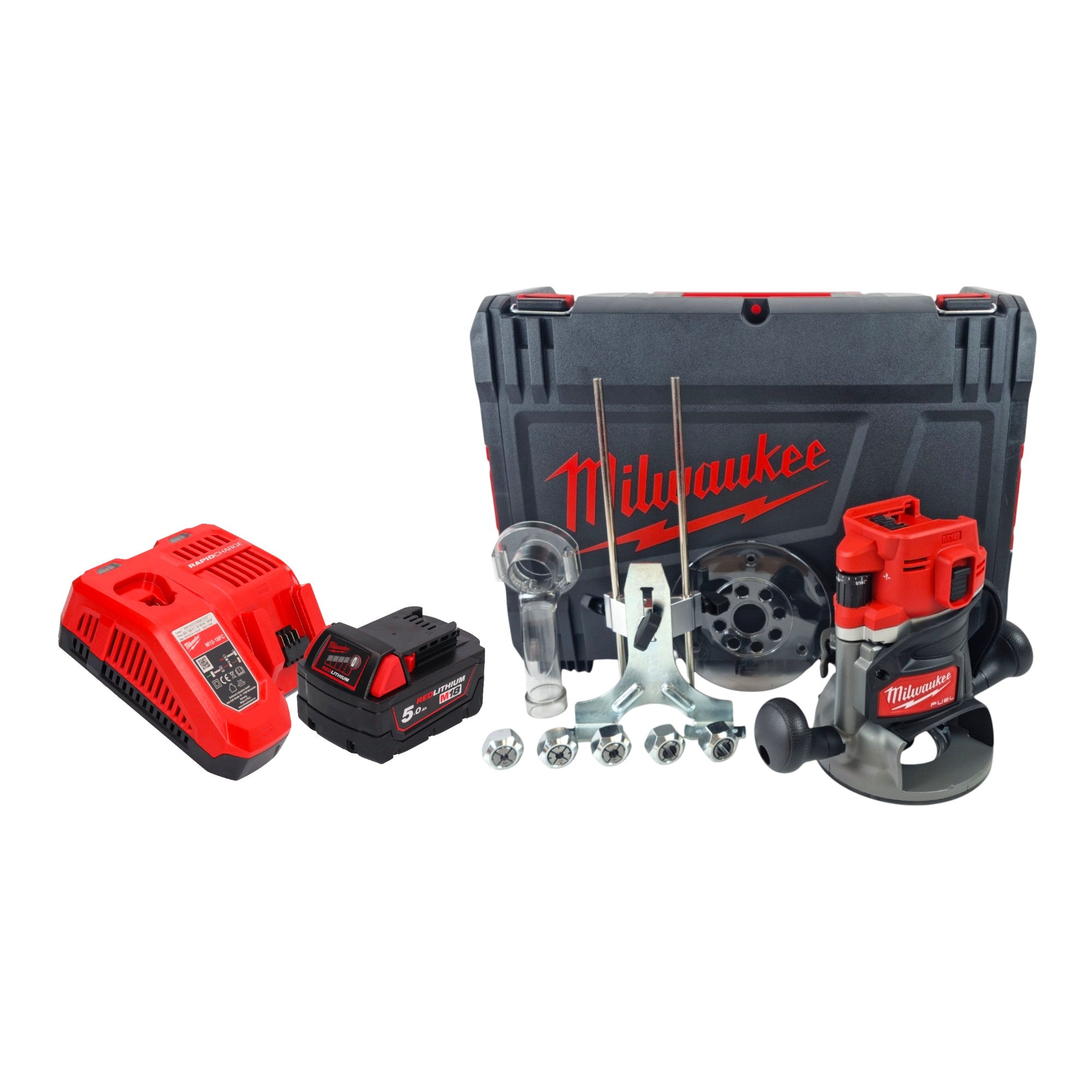 Milwaukee M18 FR12 501X Akku Oberfraese 18 V 6 0 mm 1 2 Brushless 1x Akku 5 0 Ah Ladegeraet HD Box 0 - toolbrothers