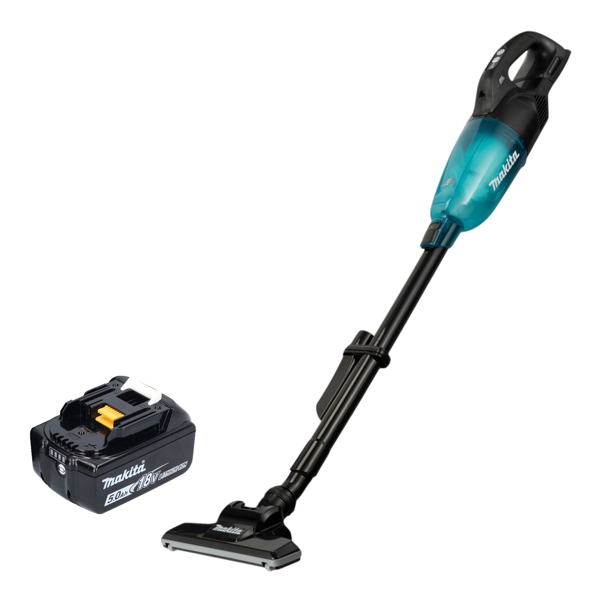 Makita DCL 284 FTB Akku Staubsauger 18 V 0 73 l Schwarz Brushless 1x Akku 5 0 Ah ohne Ladegeraet 0 - toolbrothers