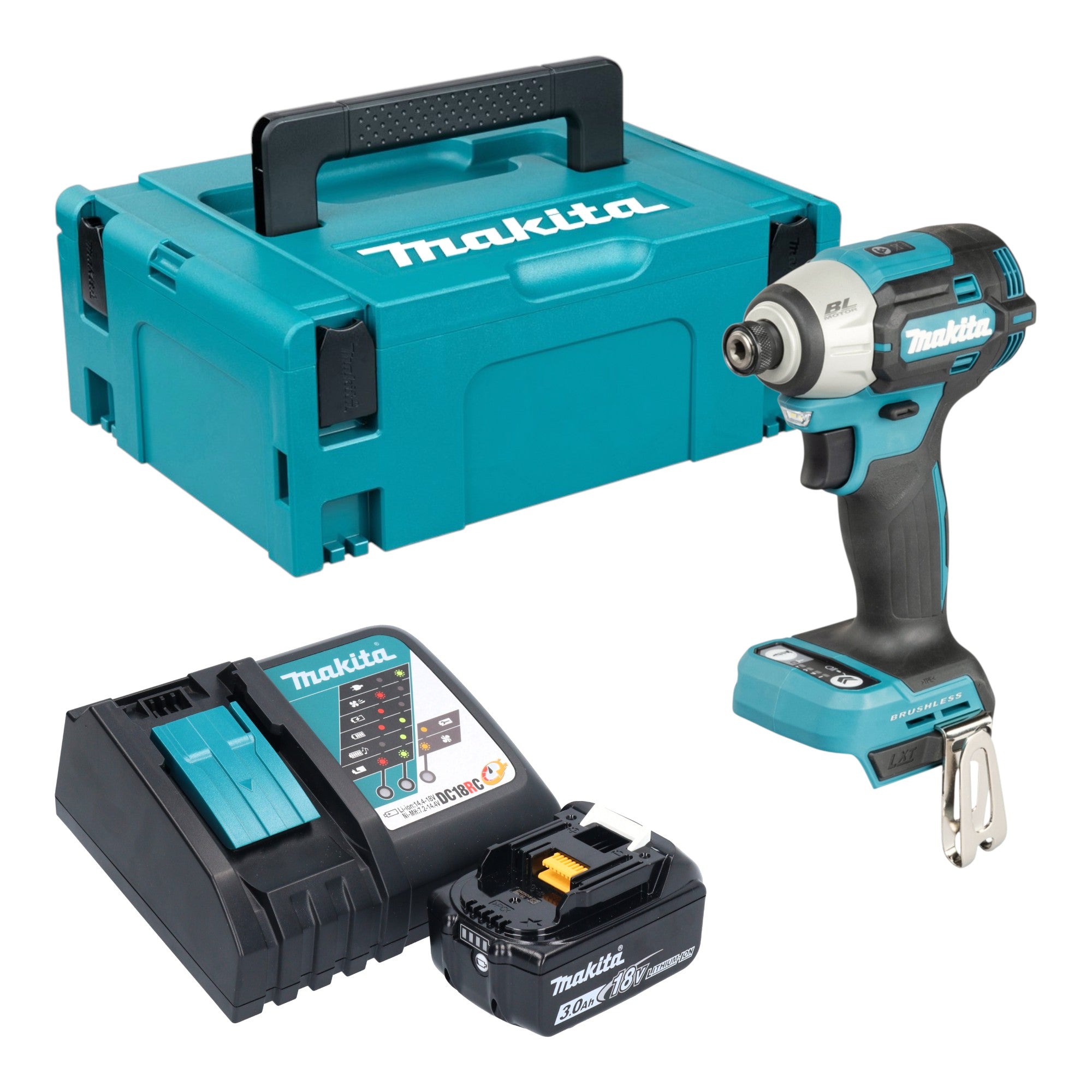 Makita DTD 201 RF1J Akku Schlagschrauber 18 V 210 Nm Brushless 1x Akku 3 0 Ah Ladegeraet Makpac 0 - toolbrothers