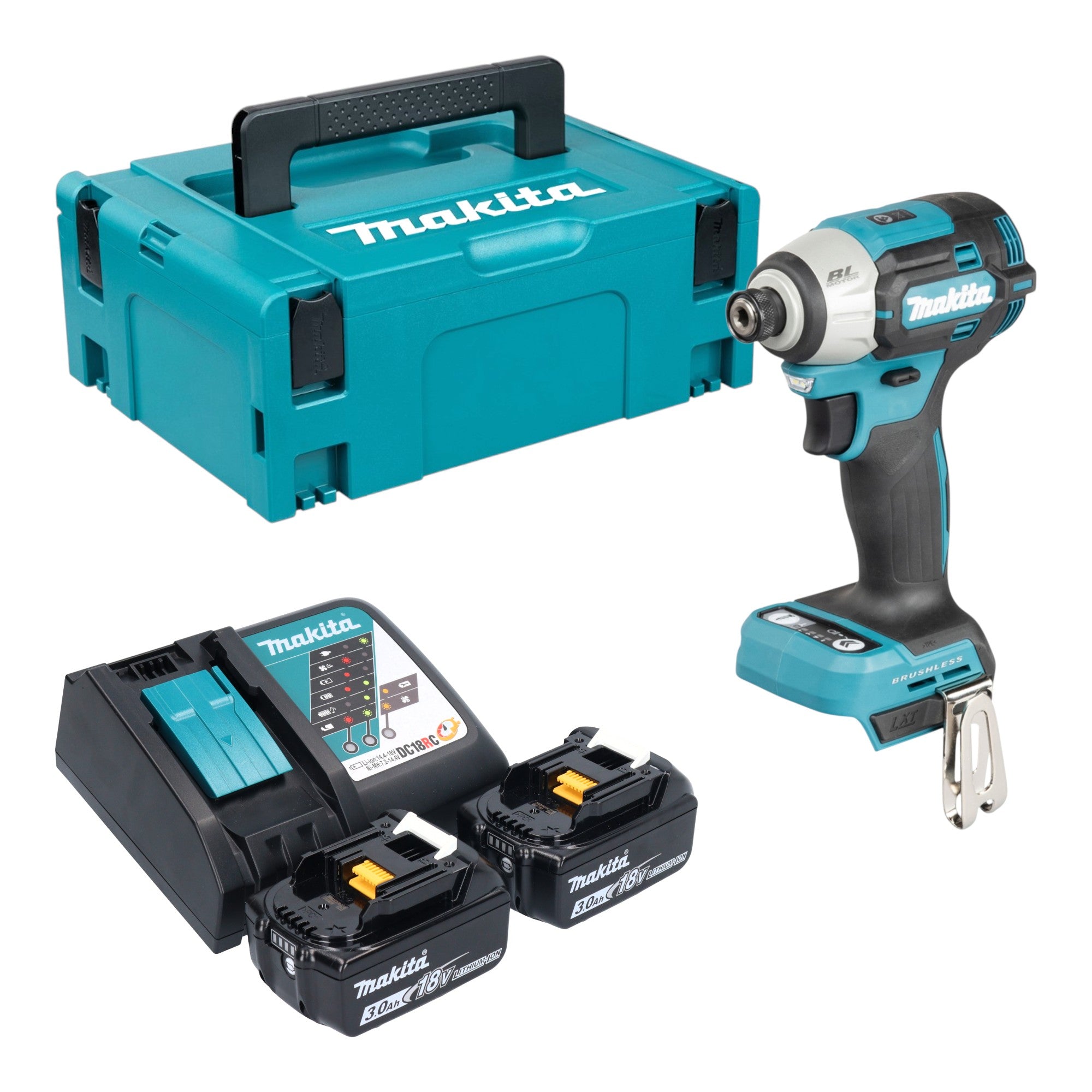 Makita DTD 201 RFJ Akku Schlagschrauber 18 V 210 Nm Brushless 2x Akku 3 0 Ah Ladegeraet Makpac 0 - toolbrothers