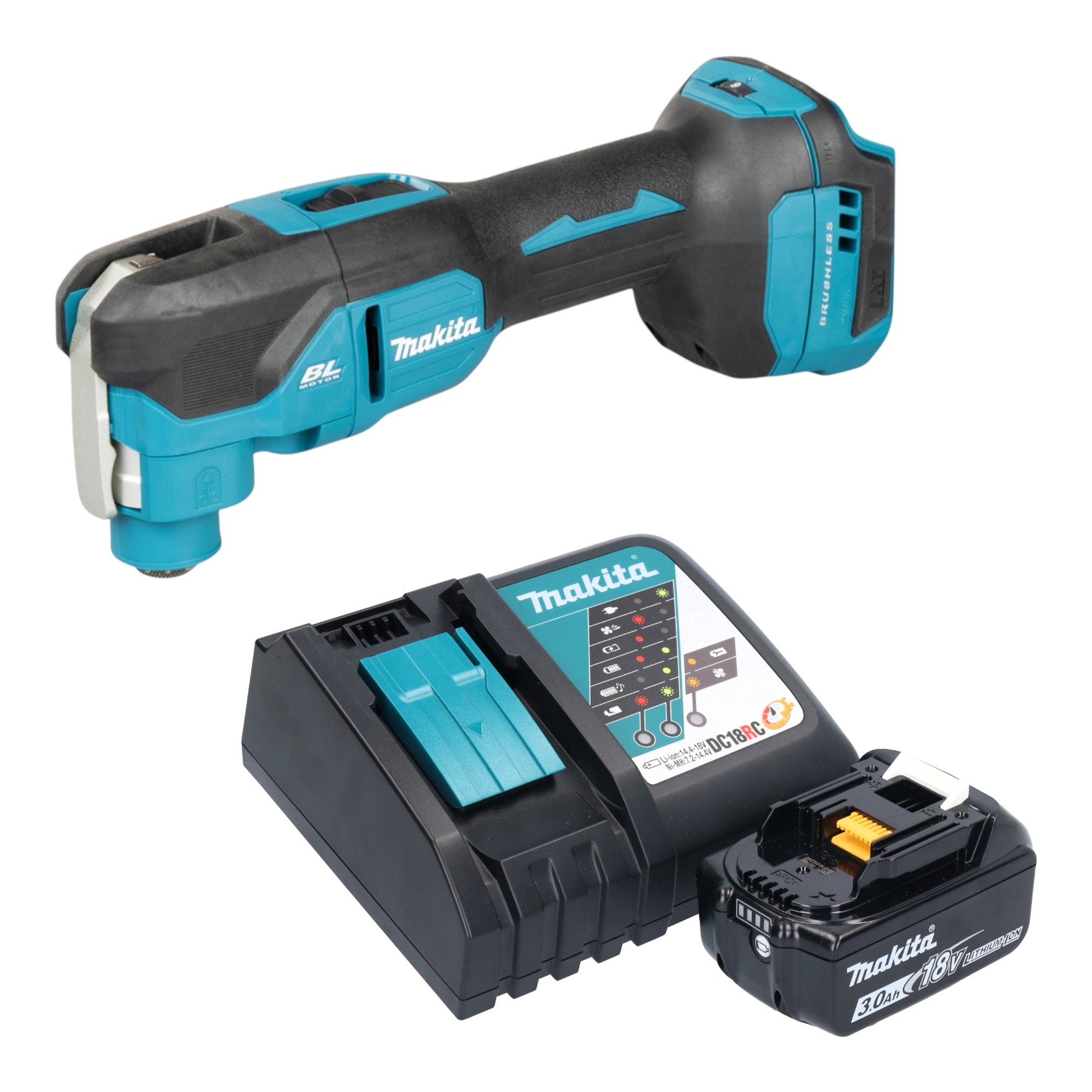 Makita DTM 53 RF1 Akku Multifunktionswerkzeug 18 V OIS Starlock Brushless 1x Akku 3 0 Ah Ladegeraet 0 - toolbrothers