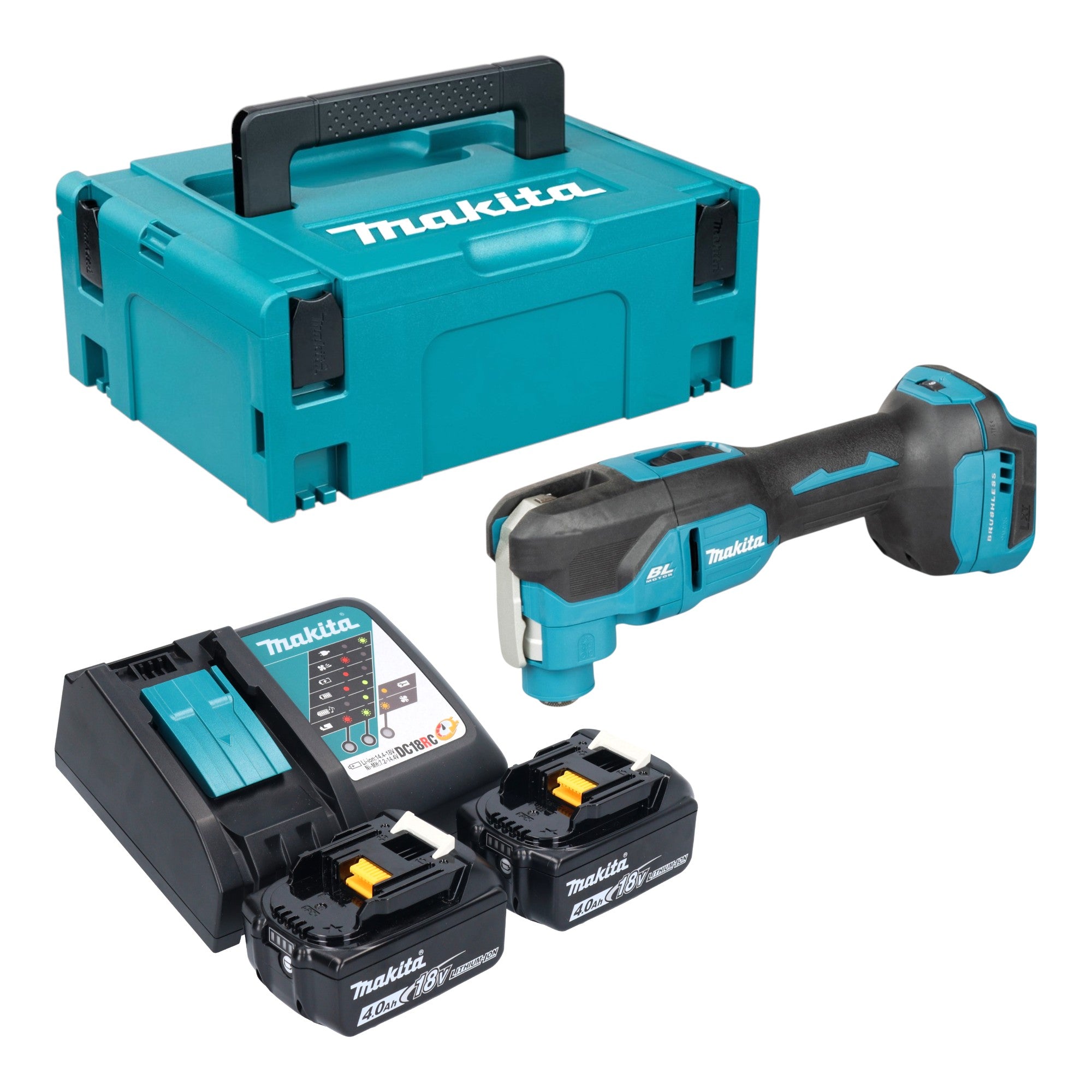 Makita DTM 53 RMJ Akku Multifunktionswerkzeug 18 V OIS Starlock Brushless 2x Akku 4 0 Ah Ladegeraet Makpac 0 - toolbrothers