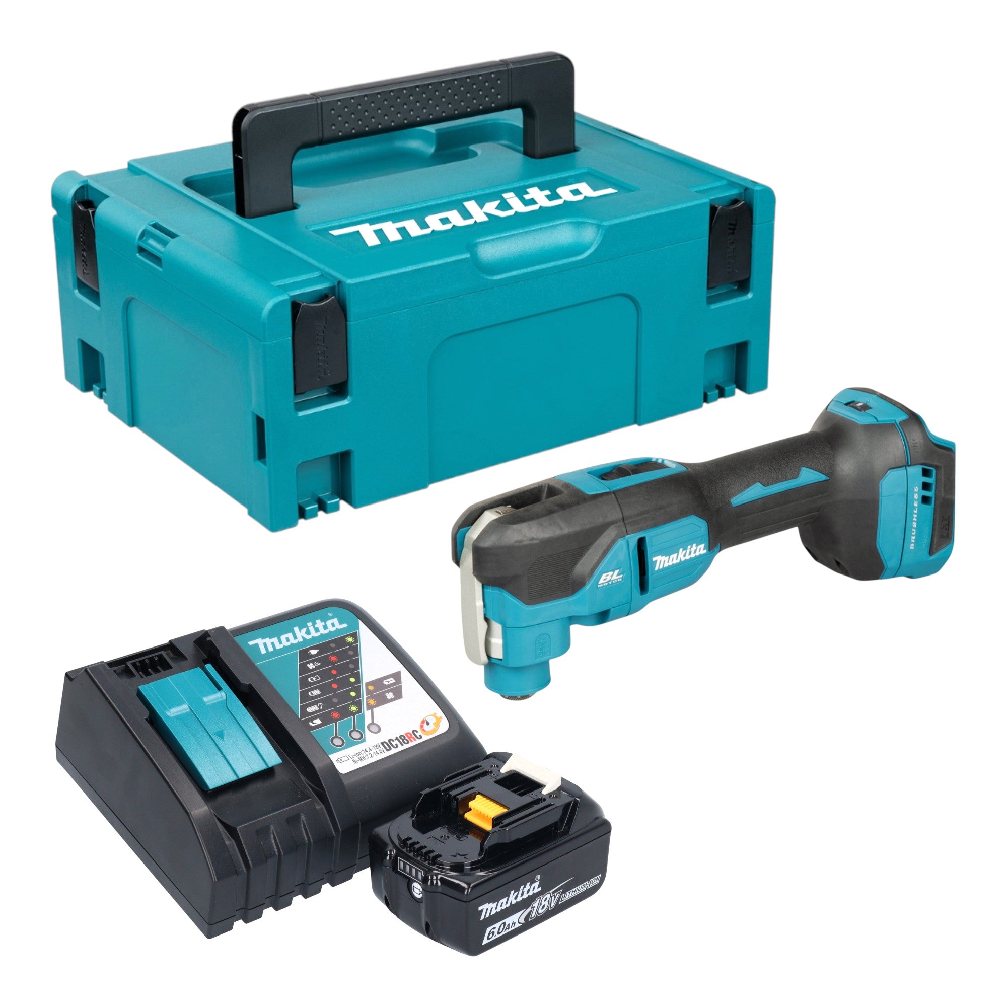Makita DTM 53 RG1J Akku Multifunktionswerkzeug 18 V OIS Starlock Brushless 1x Akku 6 0 Ah Ladegeraet Makpac 0 - toolbrothers