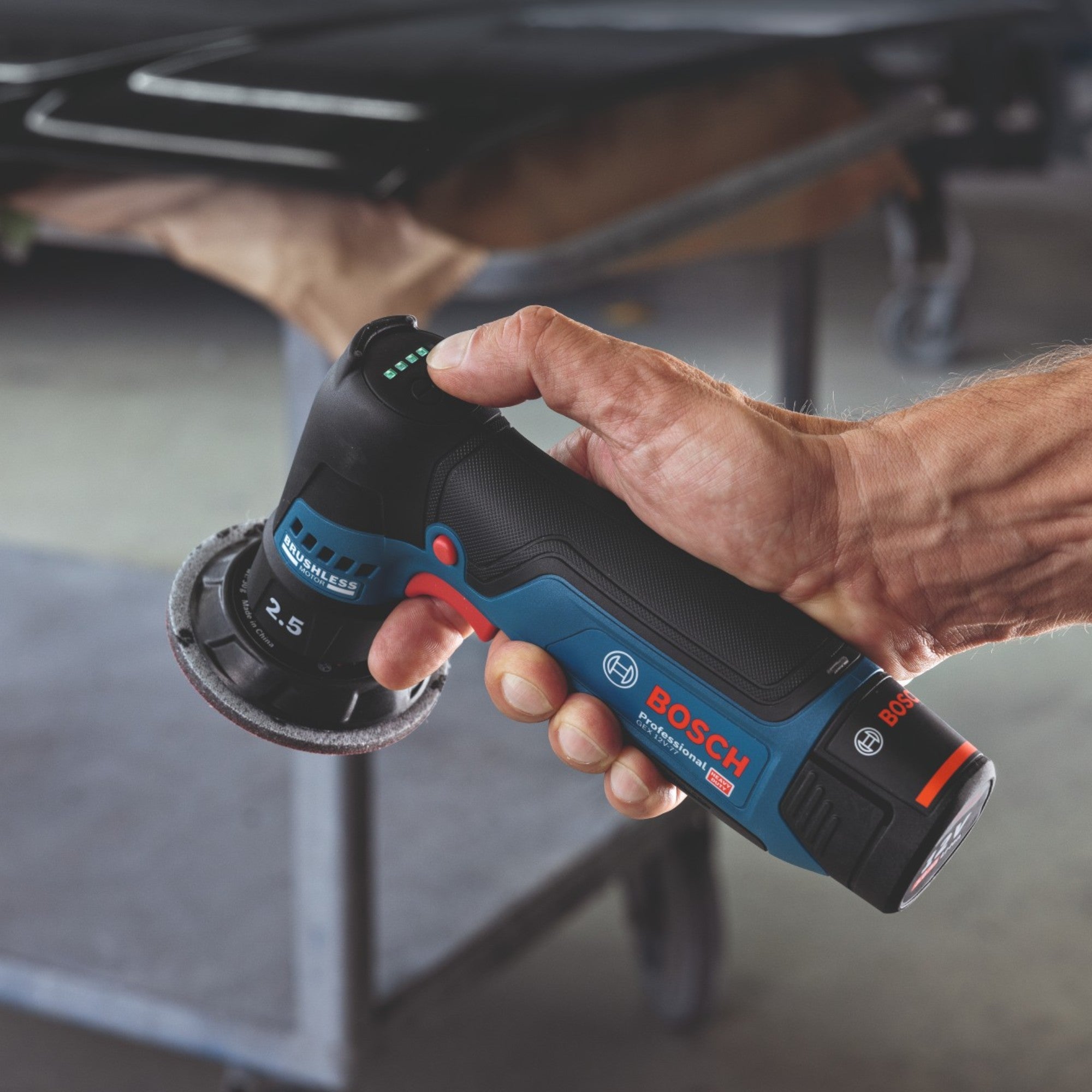 Bosch GEX 12V 77 Akku Exzenterschleifer 12 V 77 mm Brushless 1x Akku 6 0 Ah ohne Ladegeraet 4 - toolbrothers