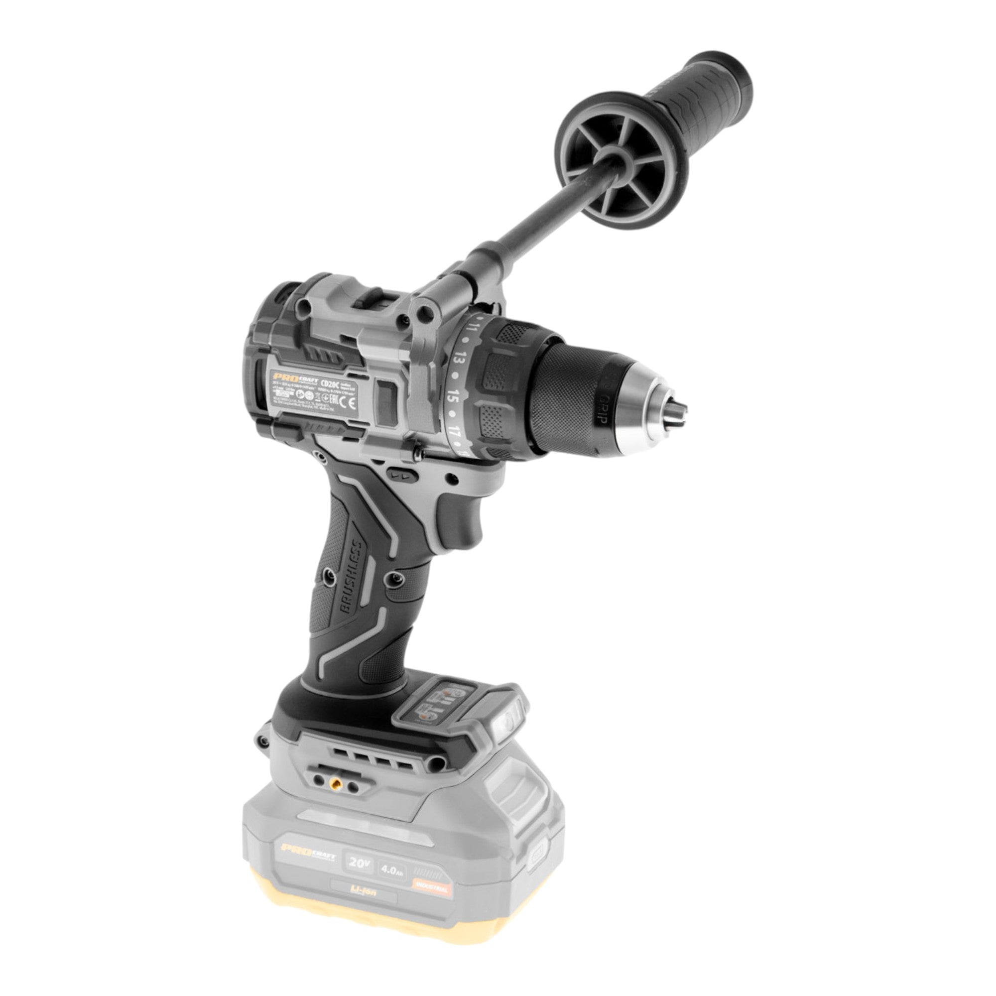 ProCraft Industrial CD20C BB Akku Schlagbohrschrauber 20 V 120 Nm Brushless 2x Akku 2 0 Ah Ladegeraet 4 - toolbrothers