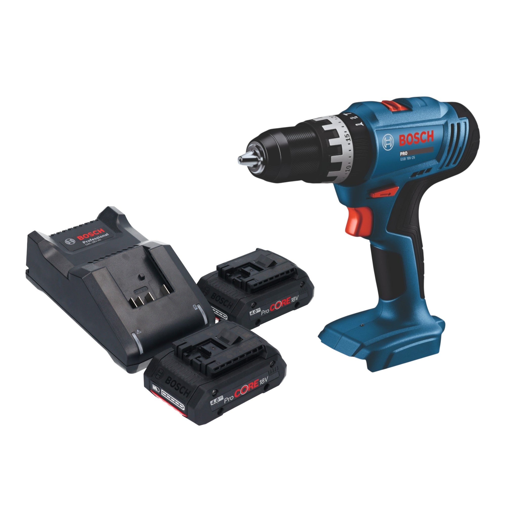 Bosch GSB 18V 25 Professional Akku Schlagbohrschrauber 18 V 56 Nm 2x ProCORE Akku 4 0 Ah Ladegeraet 0 - toolbrothers